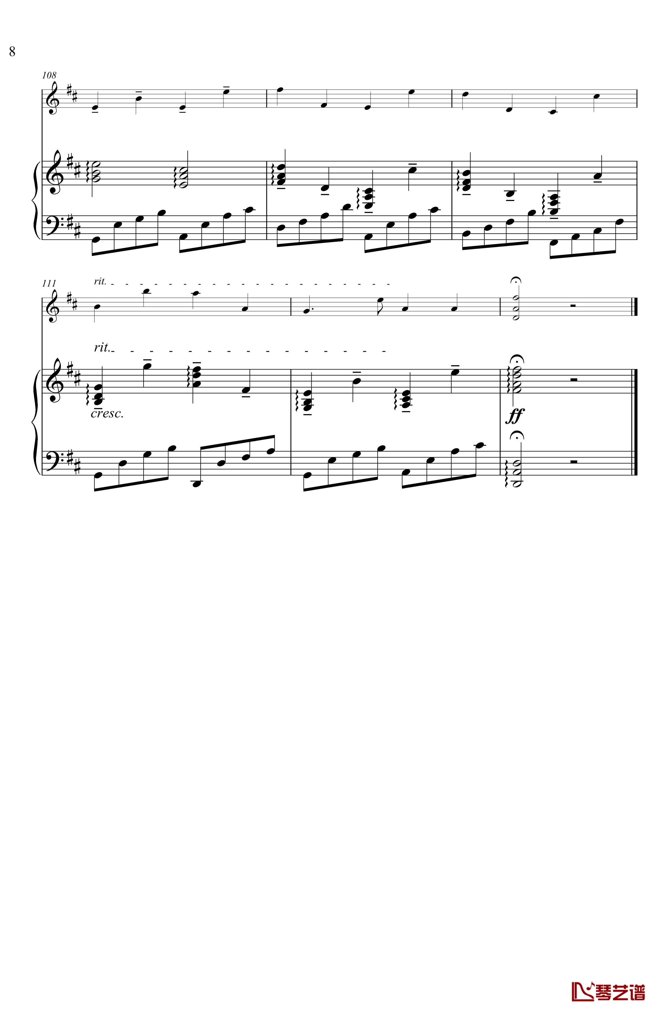 卡农钢琴谱-小题钢琴-帕赫贝尔-Pachelbel8