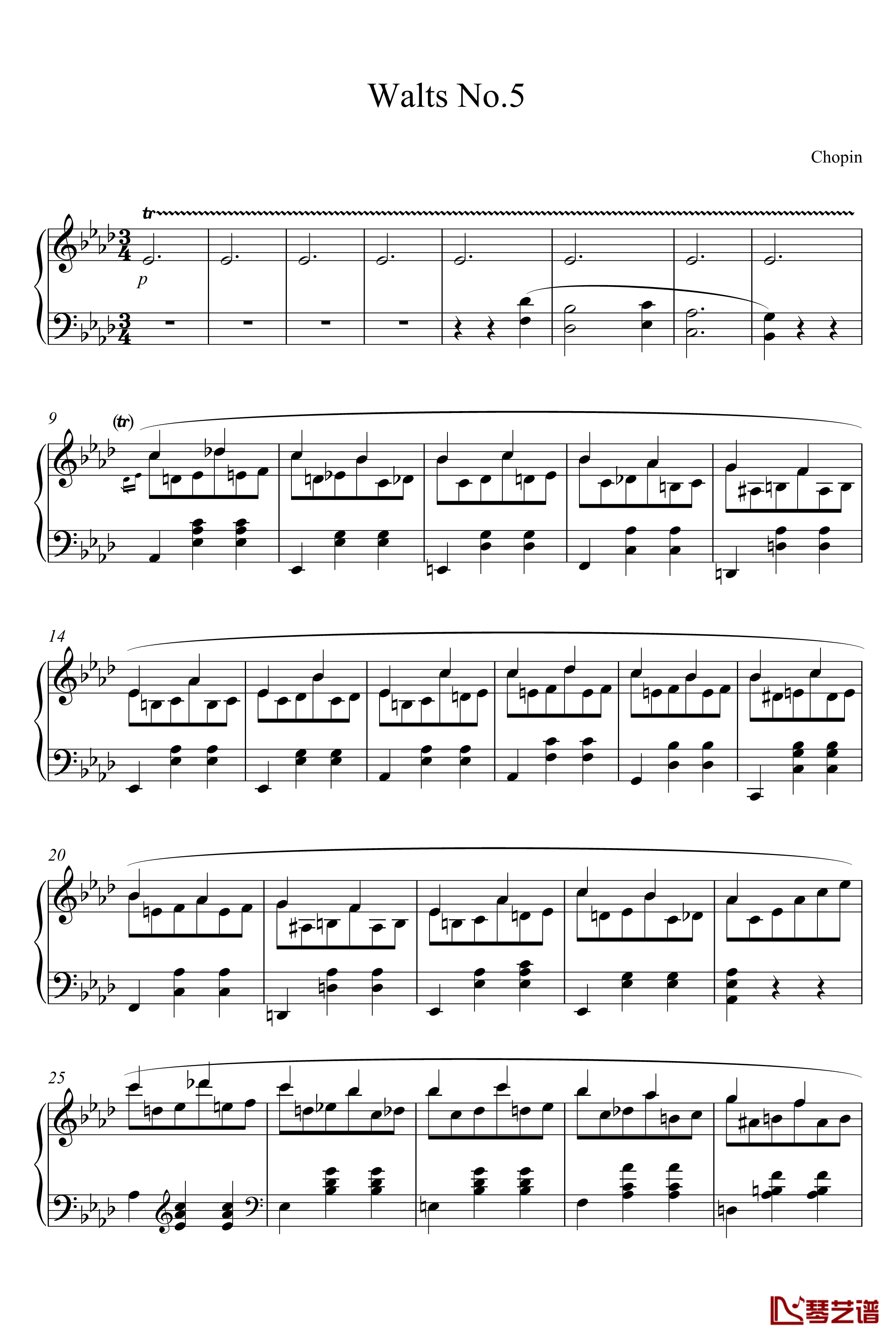 waltz No.5钢琴谱-肖邦-chopin1