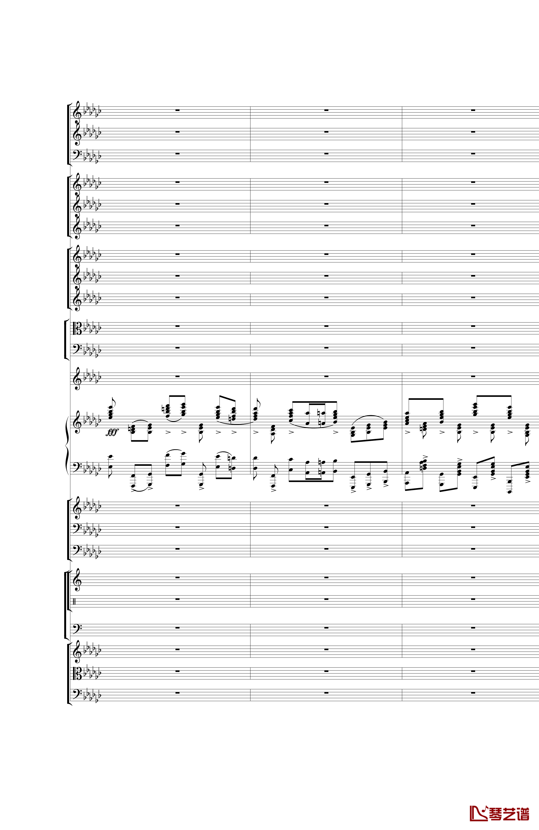 Piano Concerto No.3 in E Flat minor钢琴谱 I.Moderto-热情而辉煌39