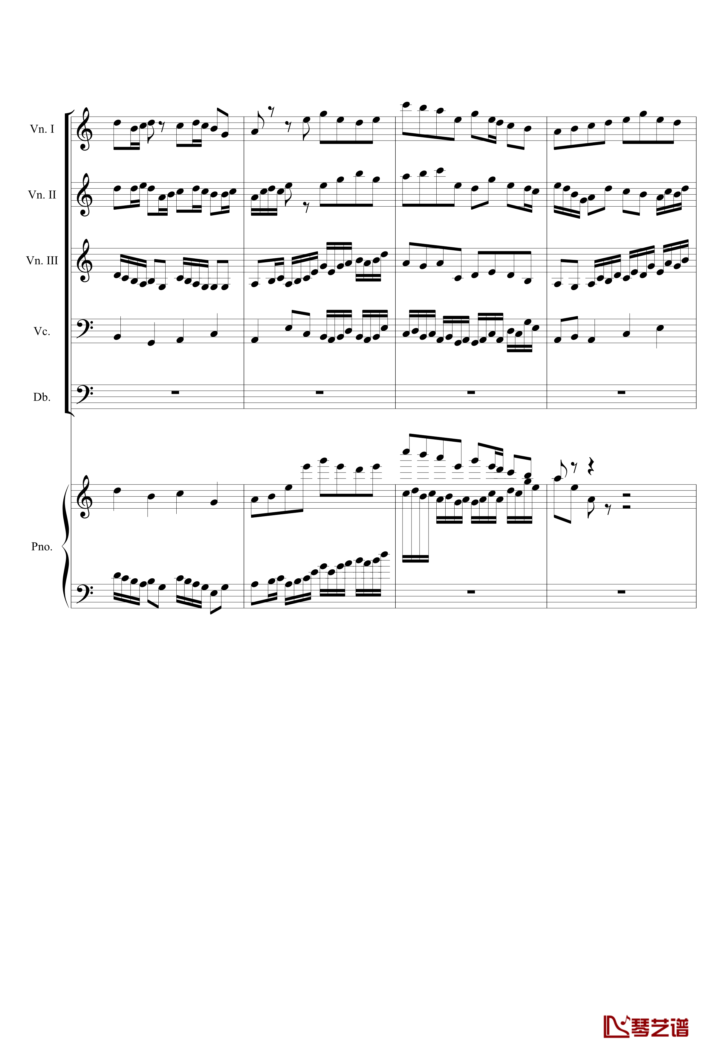 花雨钢琴谱-弦乐重奏-电琦爵士6