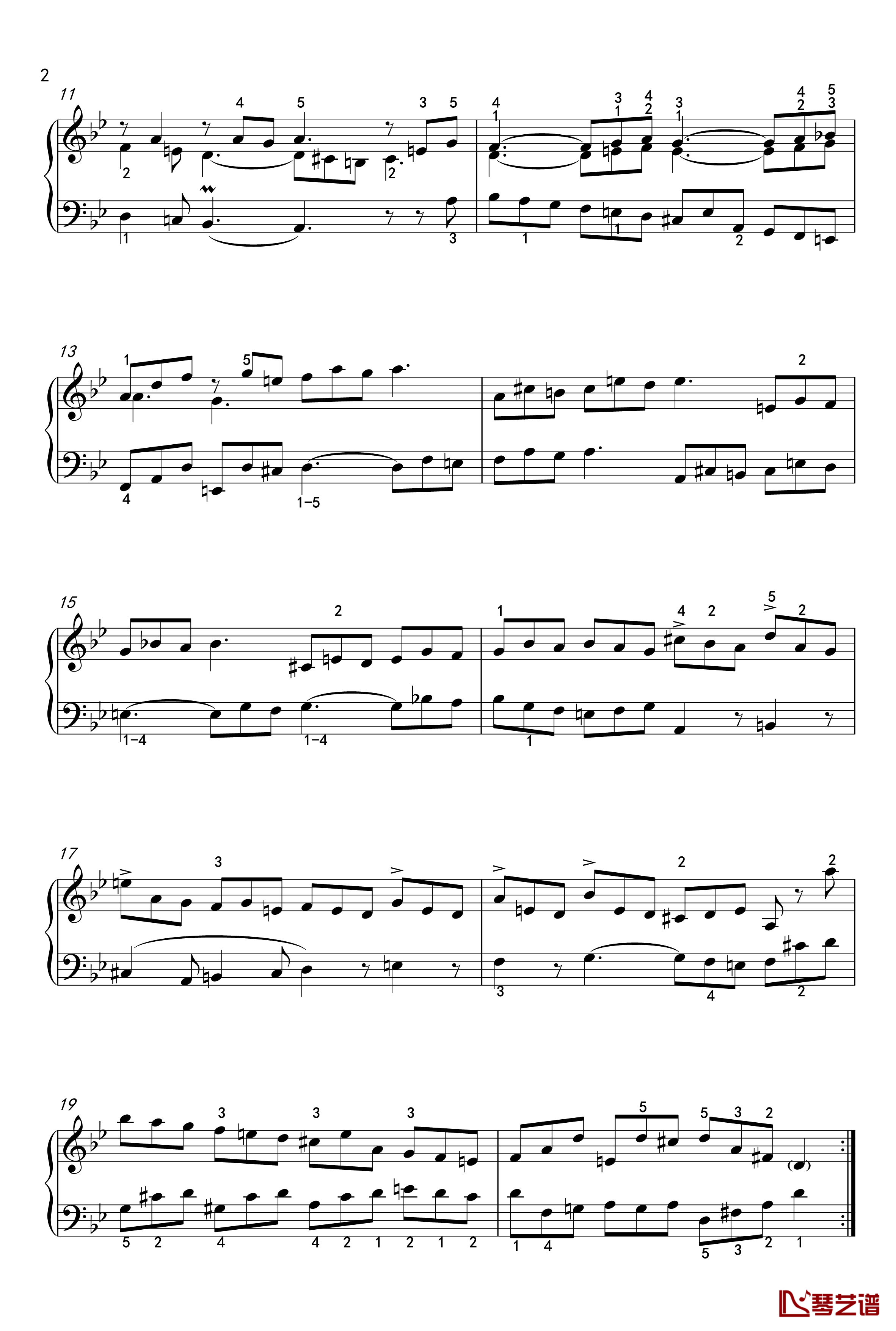 吉格舞曲钢琴谱-英国组曲-BWV-808-7-巴赫-P.E.Bach2