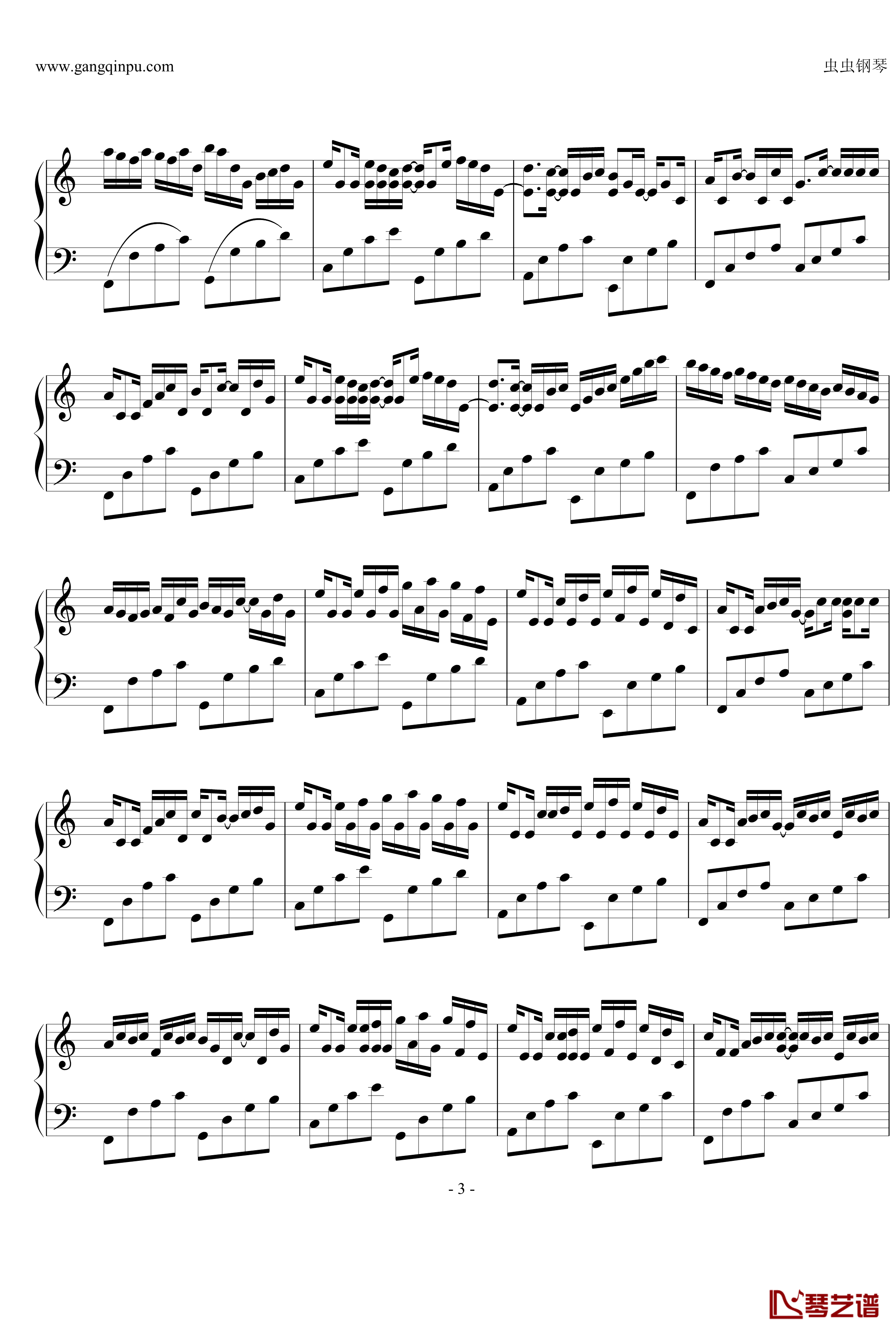 卡农钢琴谱-简化版-George Winston3