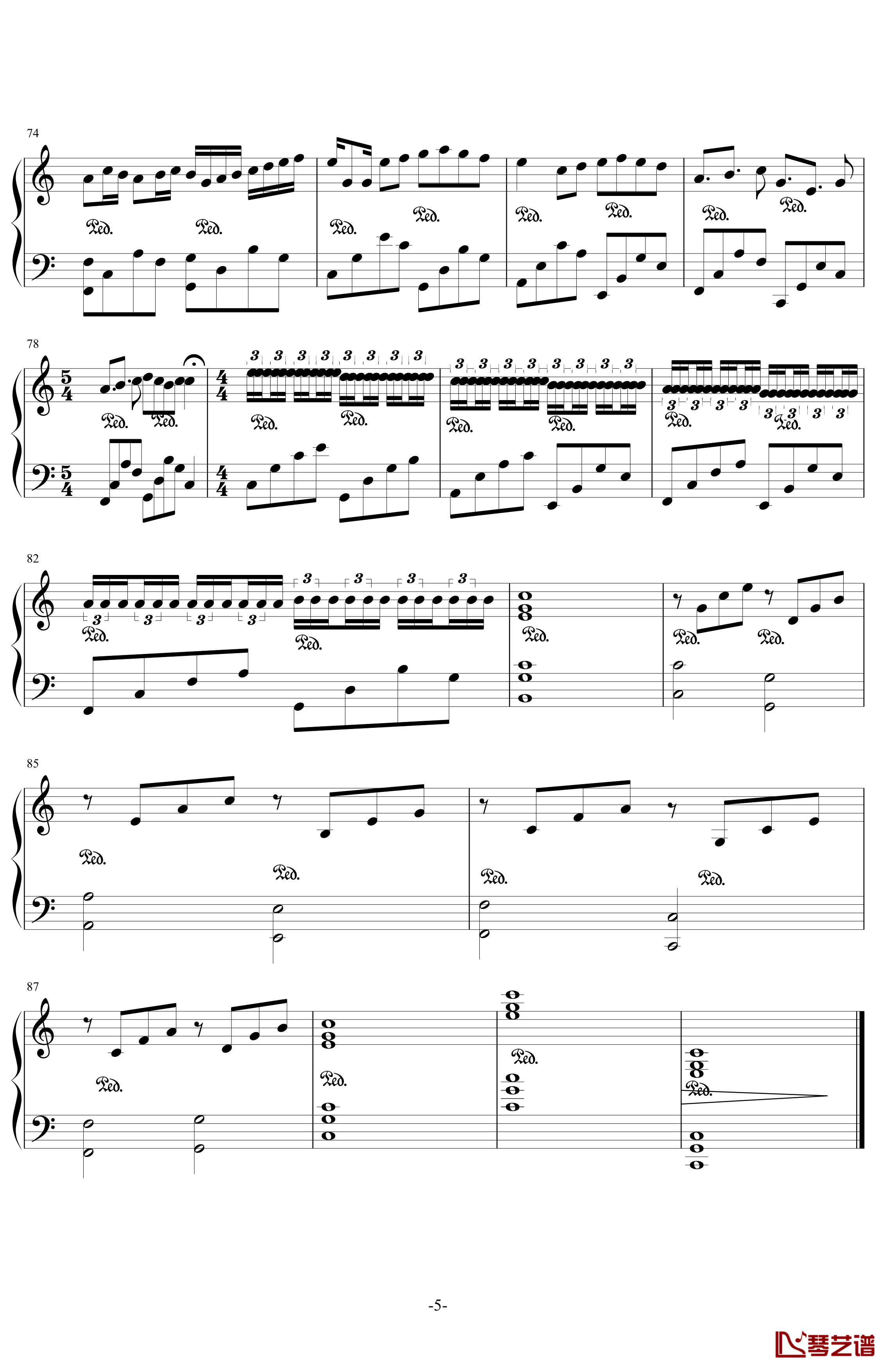 卡农钢琴谱-最有可能超越乔治温斯顿国产版-帕赫贝尔-Pachelbel5