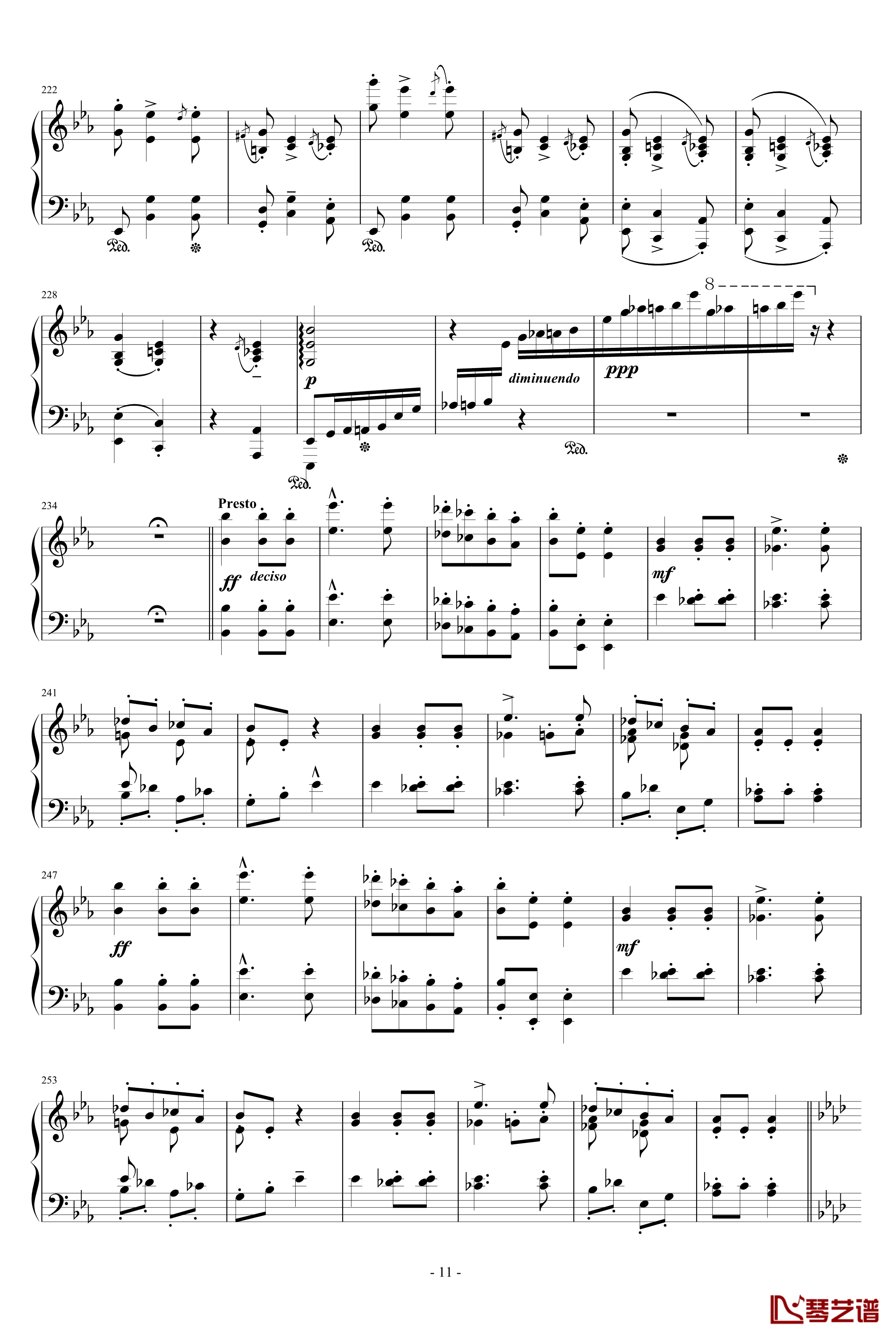 匈牙利狂想曲第9号钢琴谱-19首匈狂里篇幅最浩大、技巧最艰深的作品之一-李斯特11