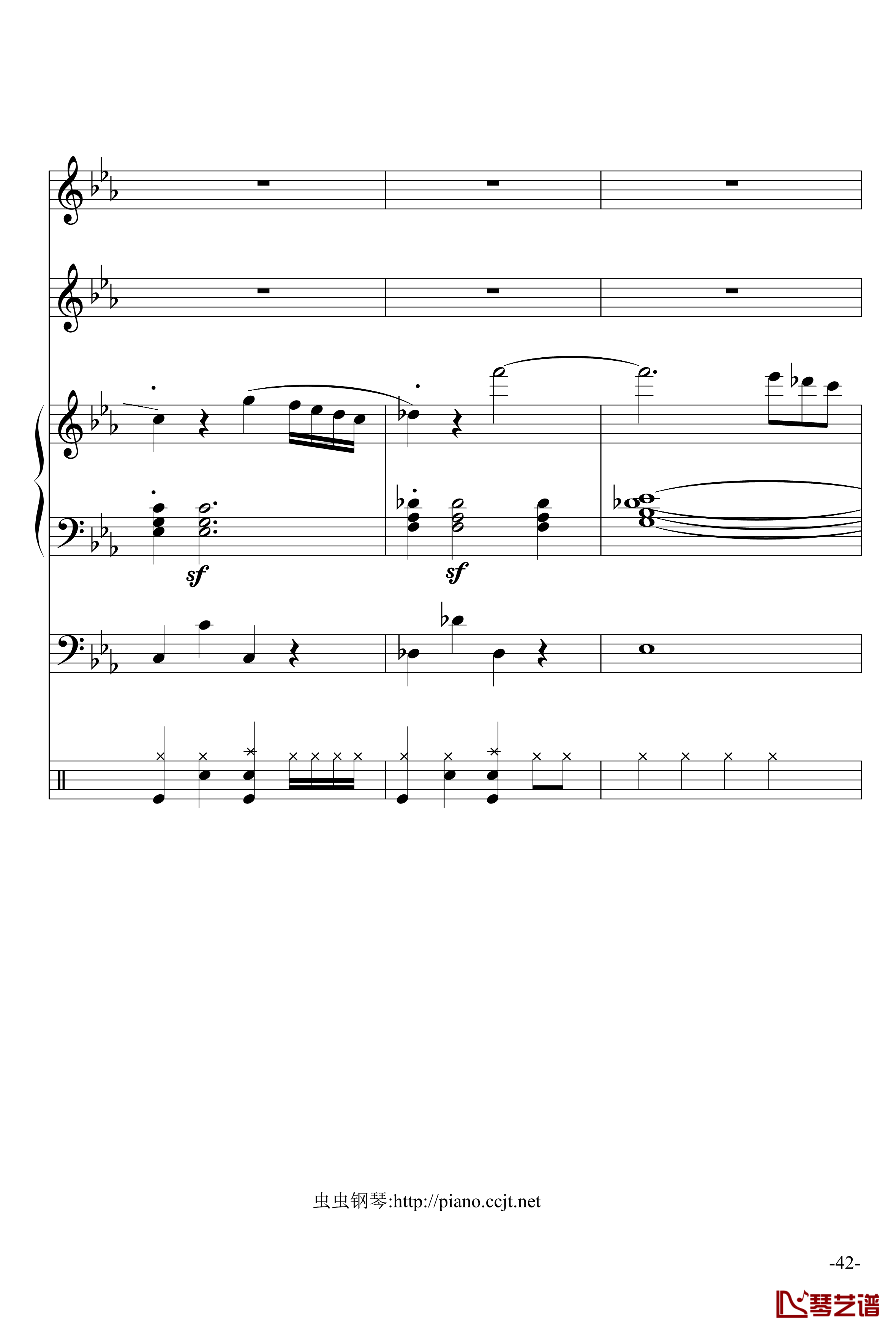 悲怆奏鸣曲钢琴谱-加小乐队-贝多芬-beethoven42