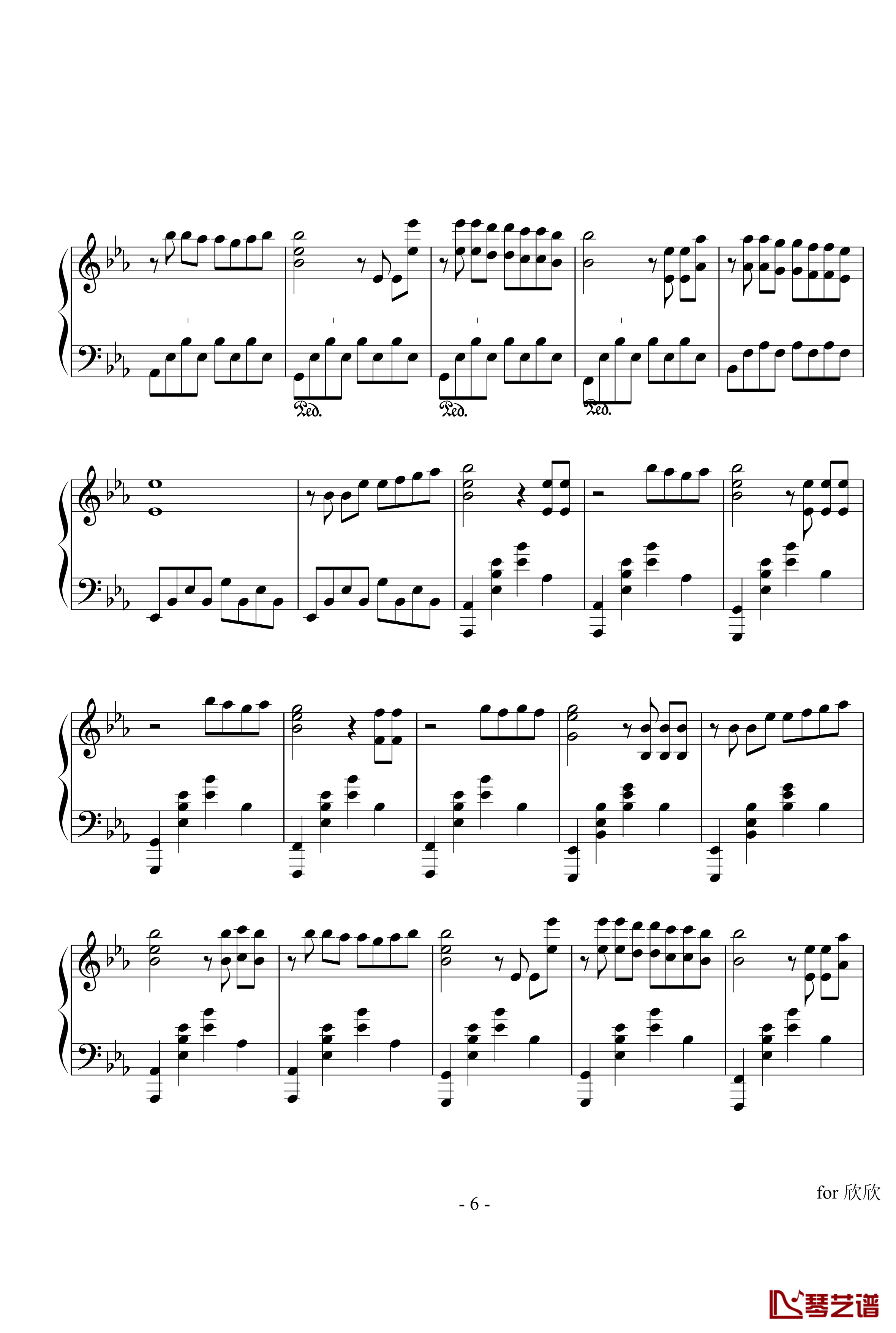 Xcarosy钢琴谱-DavieLynn6