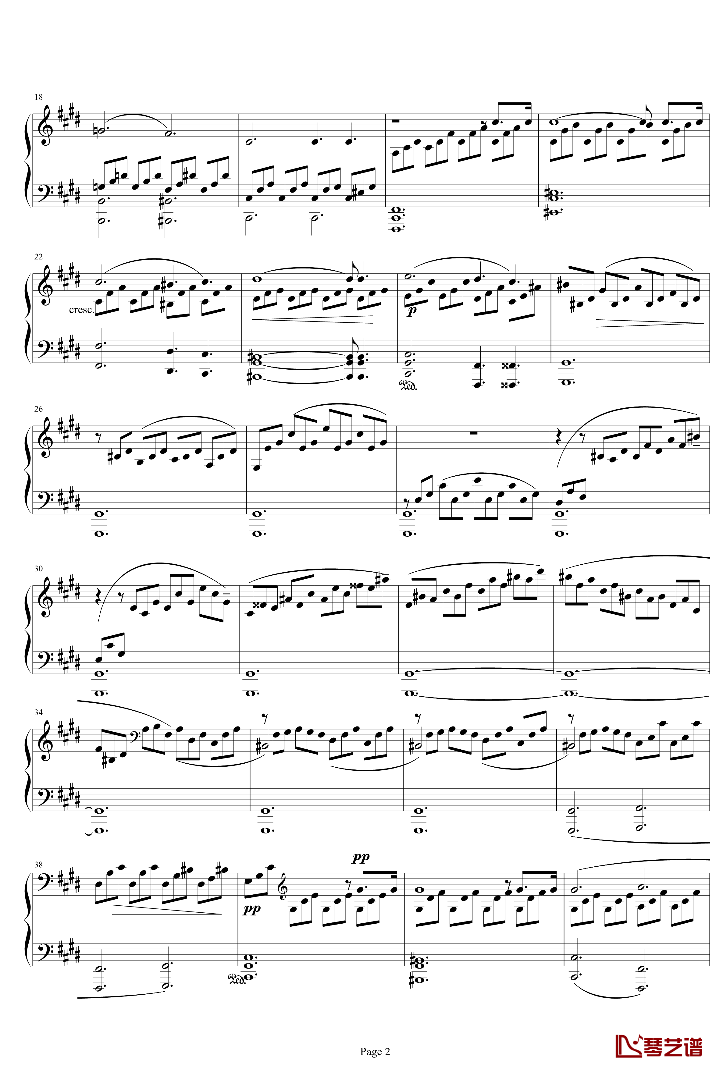 贝多芬月光曲第一乐章钢琴谱-beethoven2