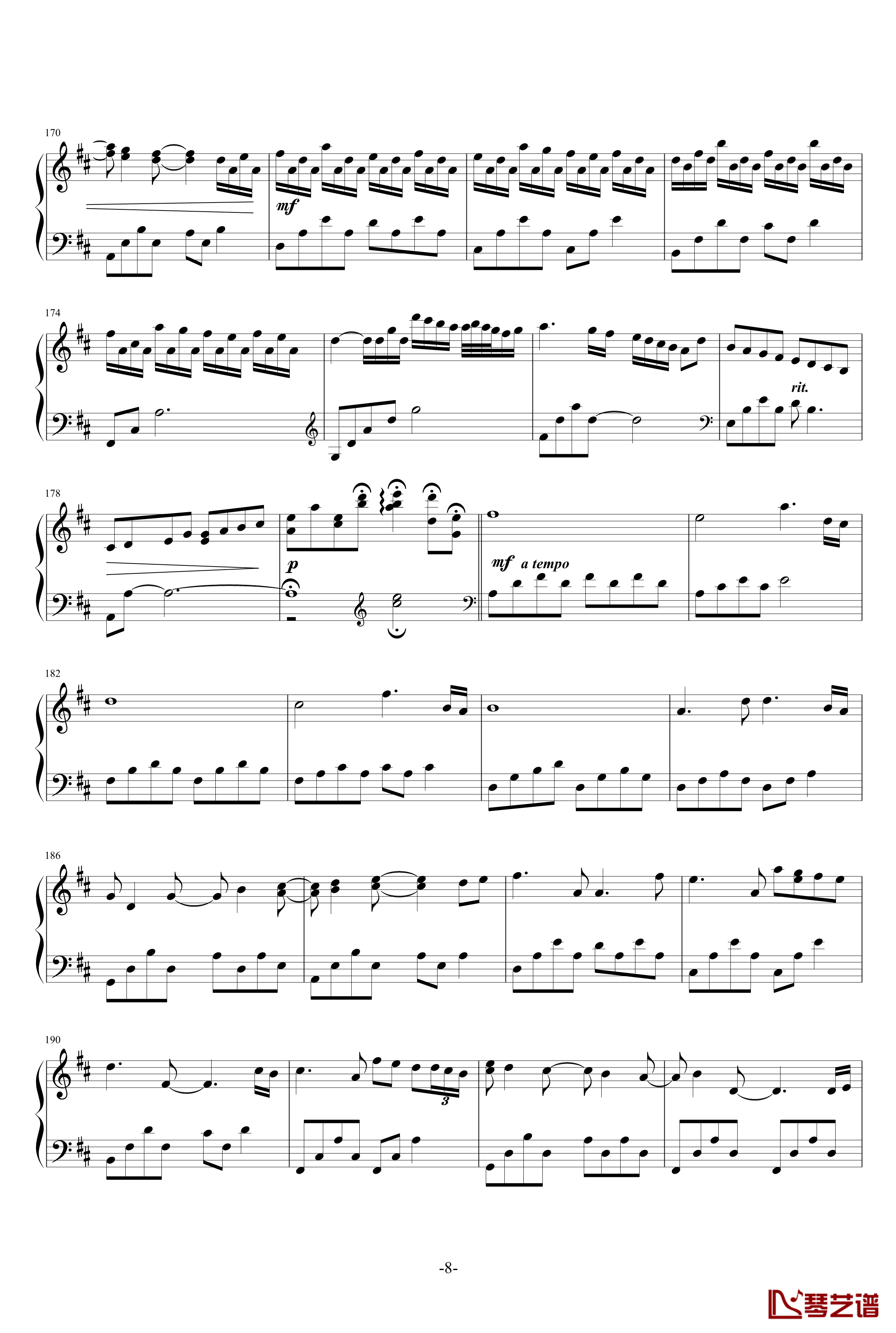 Canon In D Major钢琴谱-David Lanz-卡农8