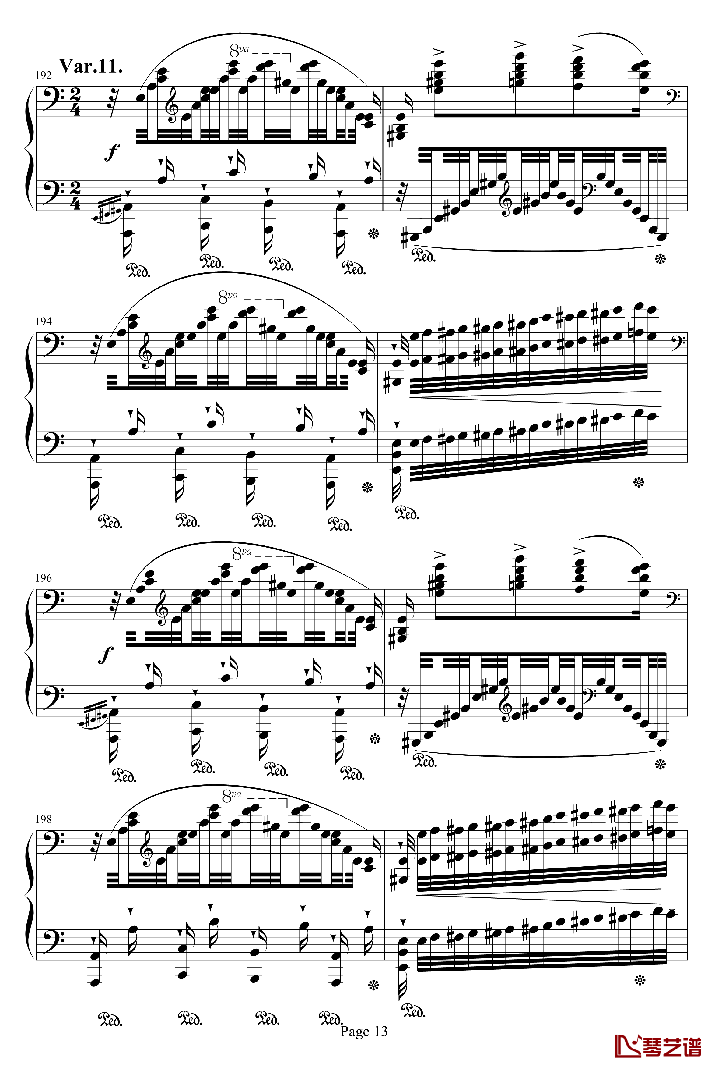 帕格尼尼练习曲钢琴谱-李斯特13