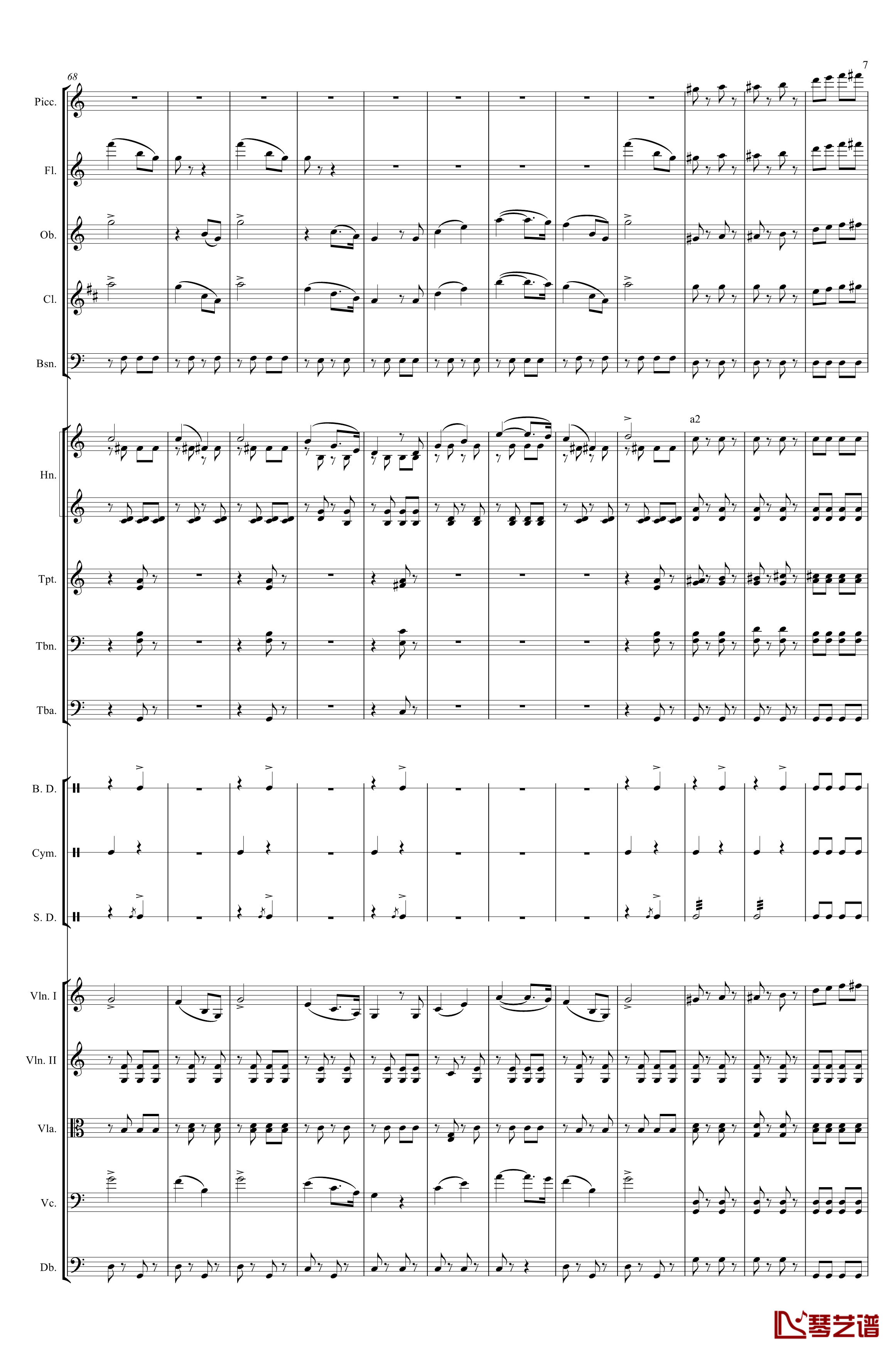 电闪雷鸣的快速波尔卡钢琴谱-Johann Jr. Strauss7