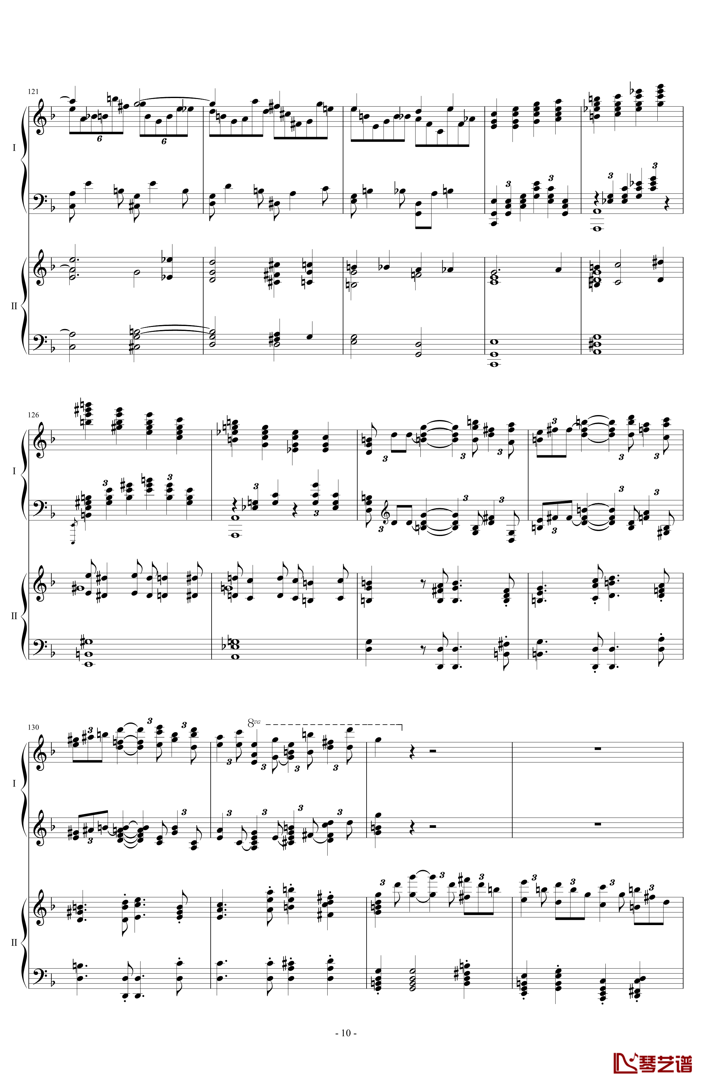拉三第三乐章41页双钢琴钢琴谱-最难钢琴曲-拉赫马尼若夫10
