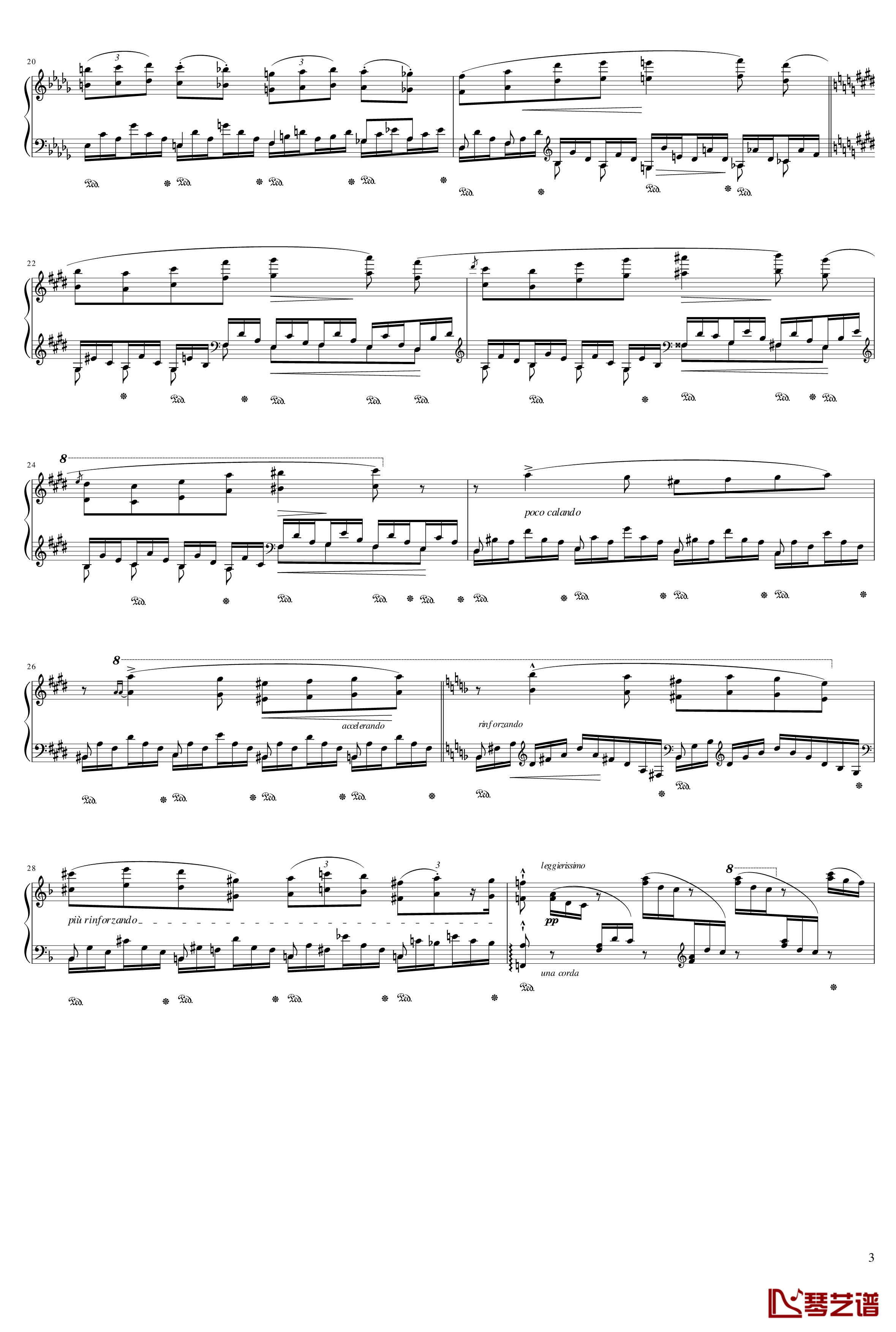 森林的细语钢琴谱-Waldesrauschen-李斯特3
