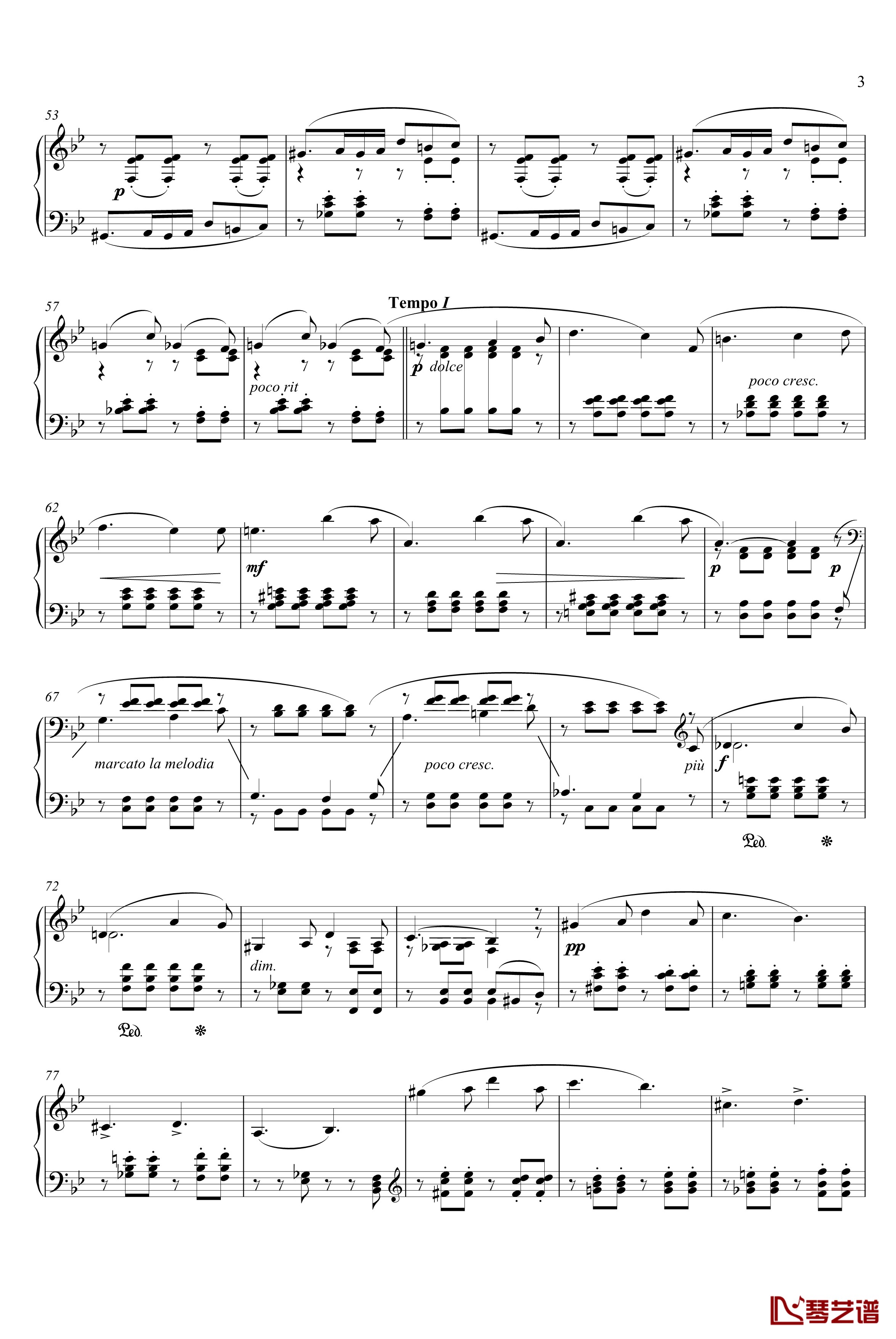 四月松雪草钢琴谱-柴科夫斯基-老柴的四季-Peter Ilyich Tchaikovsky3