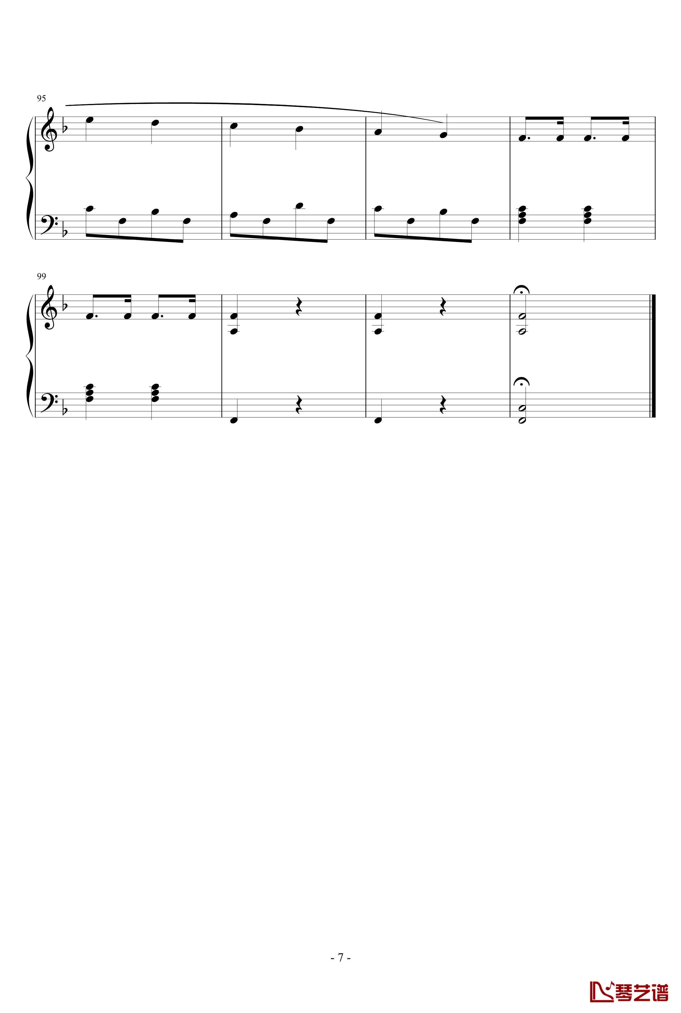 康康舞曲钢琴谱 简单版-巴赫7