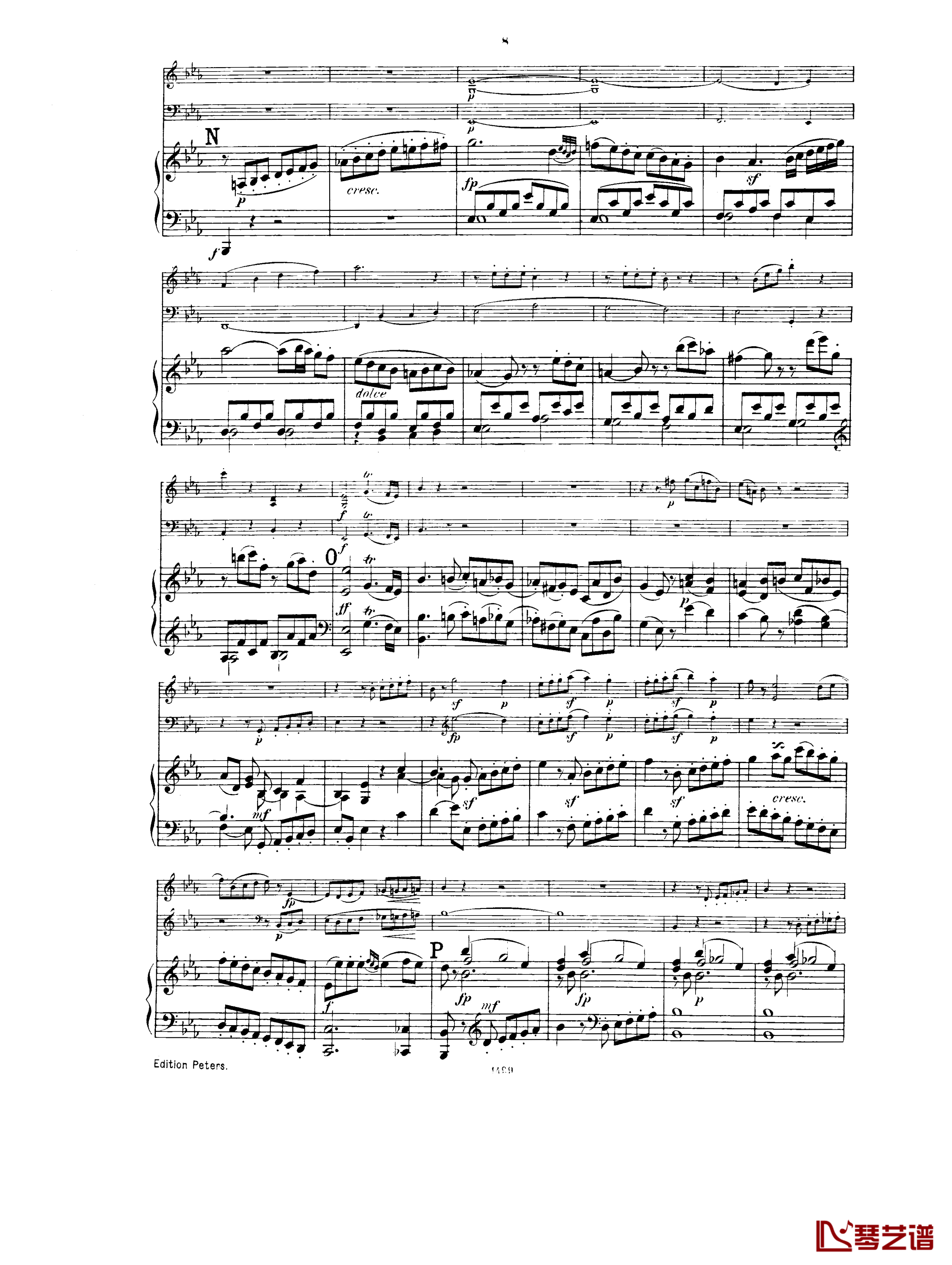 降E大调第一钢琴三重奏  Op.12钢琴谱-胡梅尔7