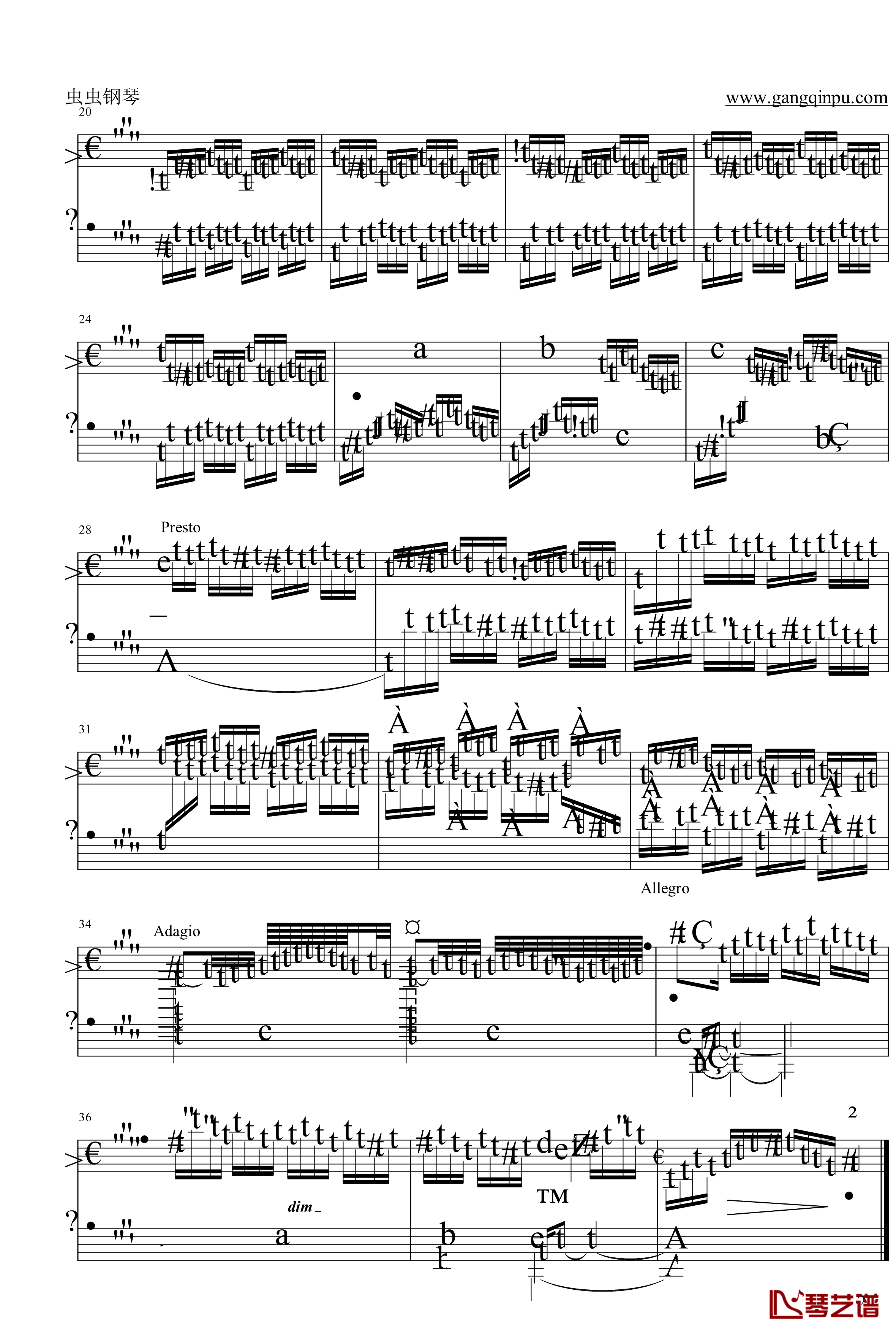 平均律 BWV847前奏曲钢琴谱-奥芬巴赫2