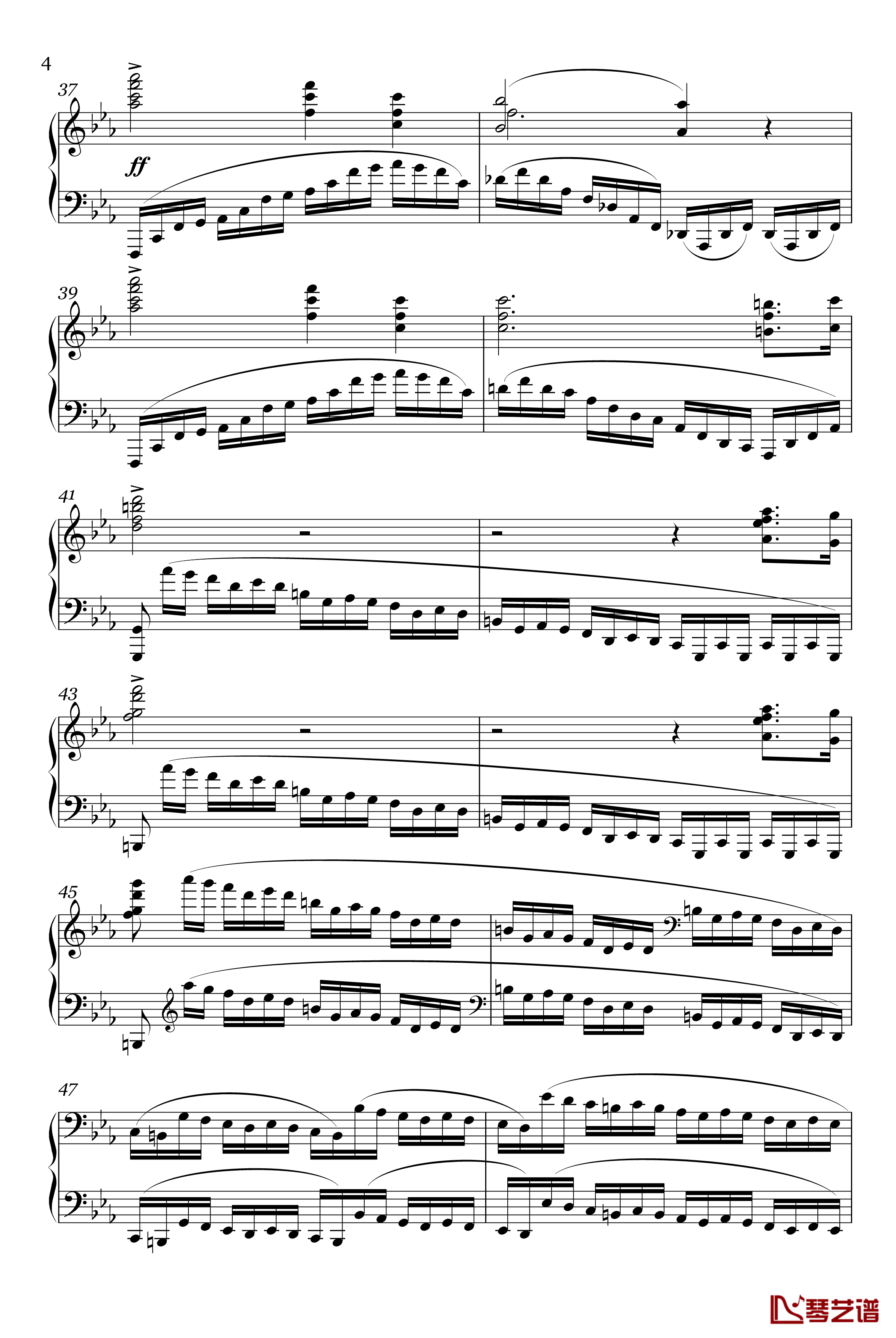 革命练习曲Op.10, No.12钢琴谱-肖邦-chopin4
