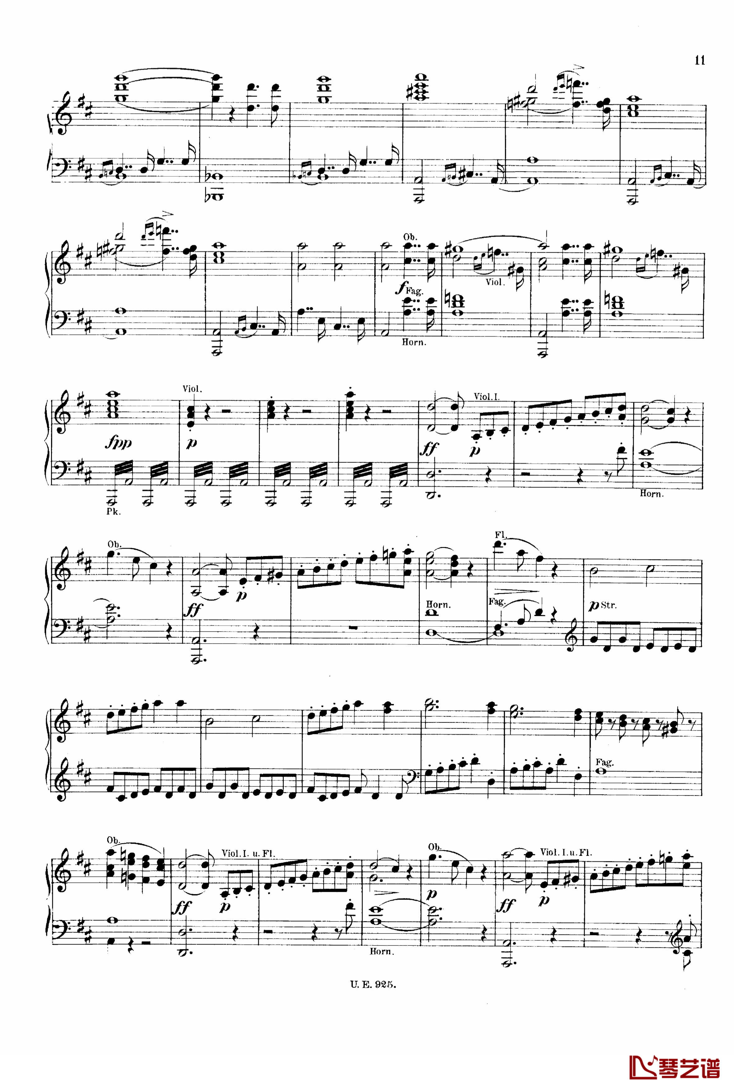 D大调第一交响曲 D.82钢琴谱-舒伯特11