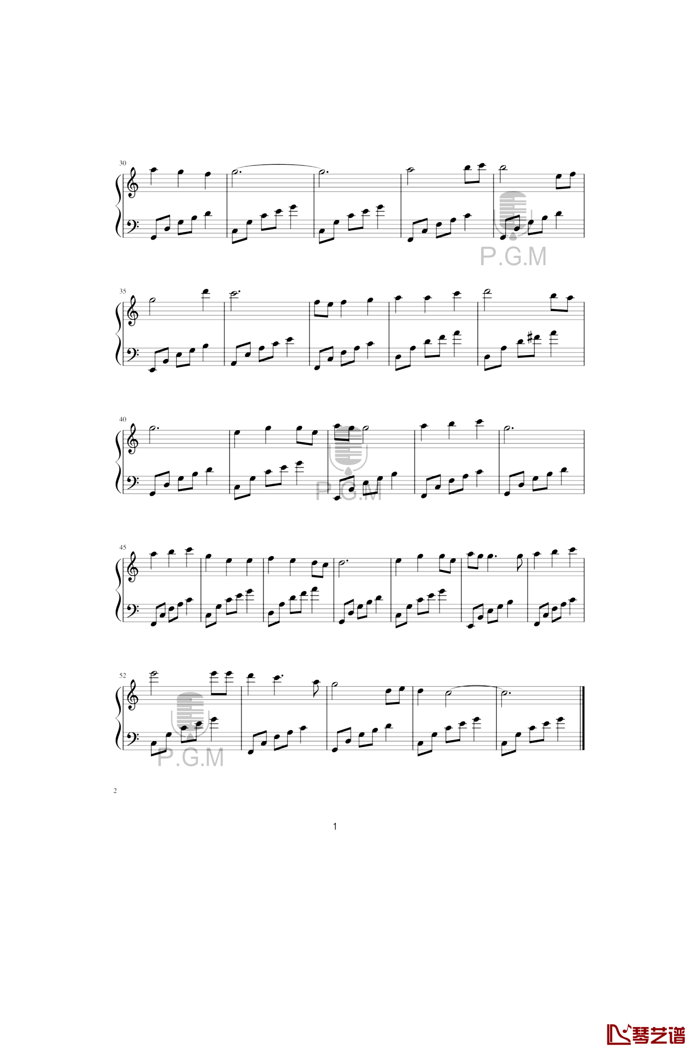 水晶钢琴谱-独奏钢琴曲2