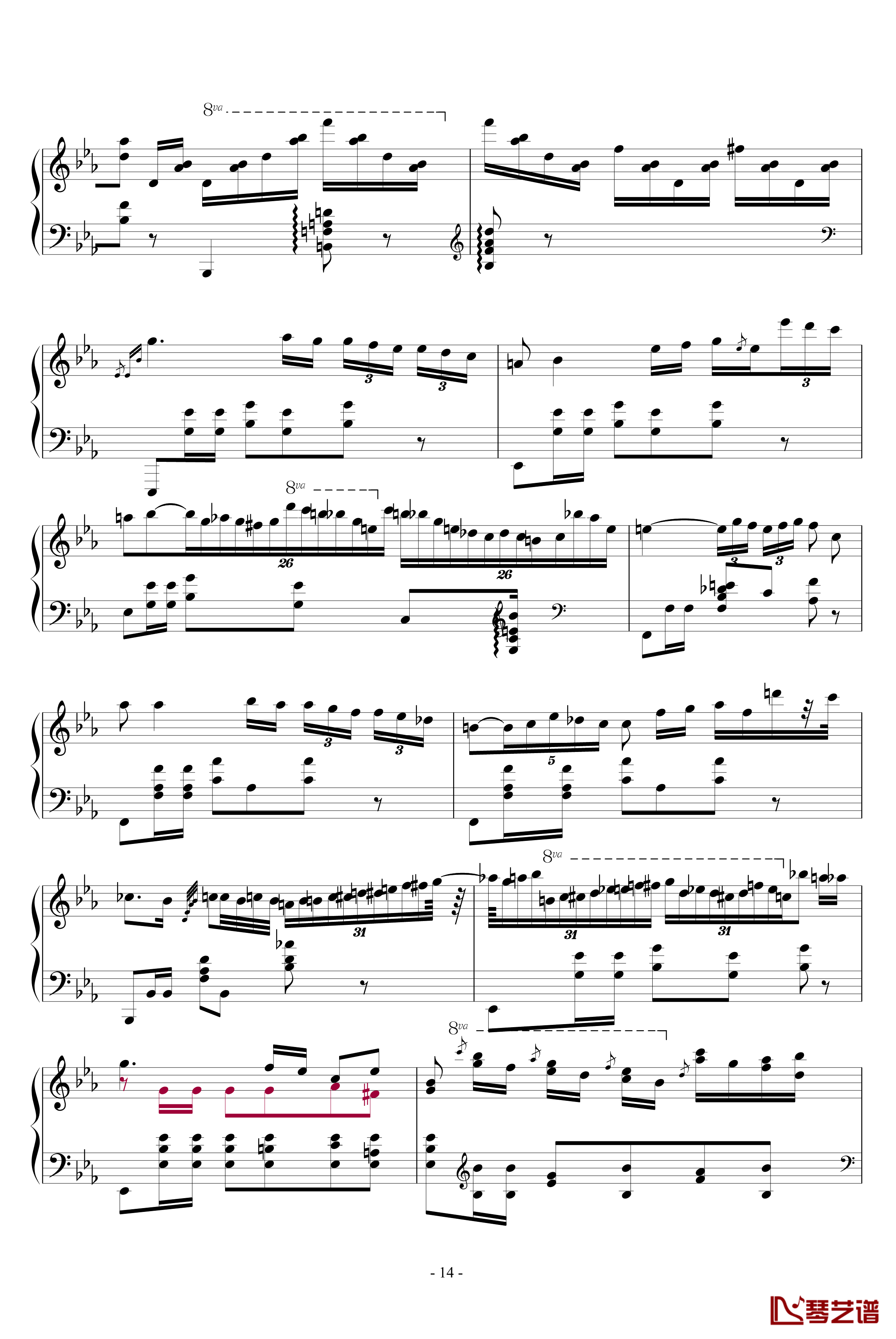 肖邦大波兰舞曲opus22钢琴谱-肖邦-chopin14
