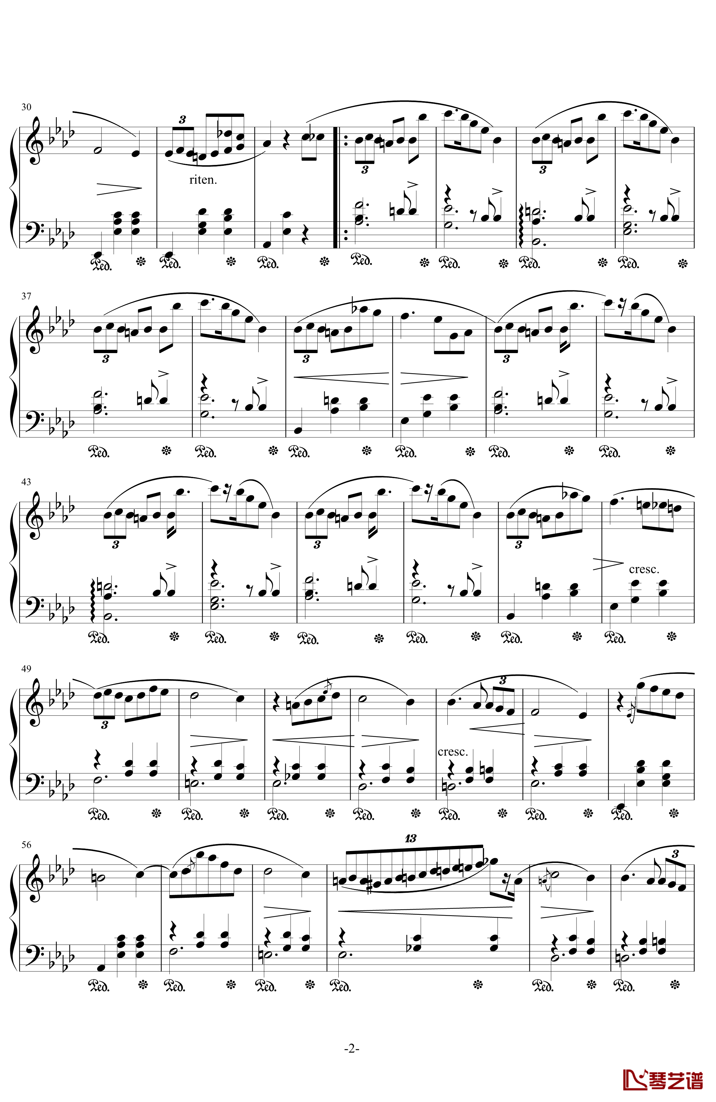 第九号圆舞曲Op69钢琴谱-Nr1-肖邦-chopin2