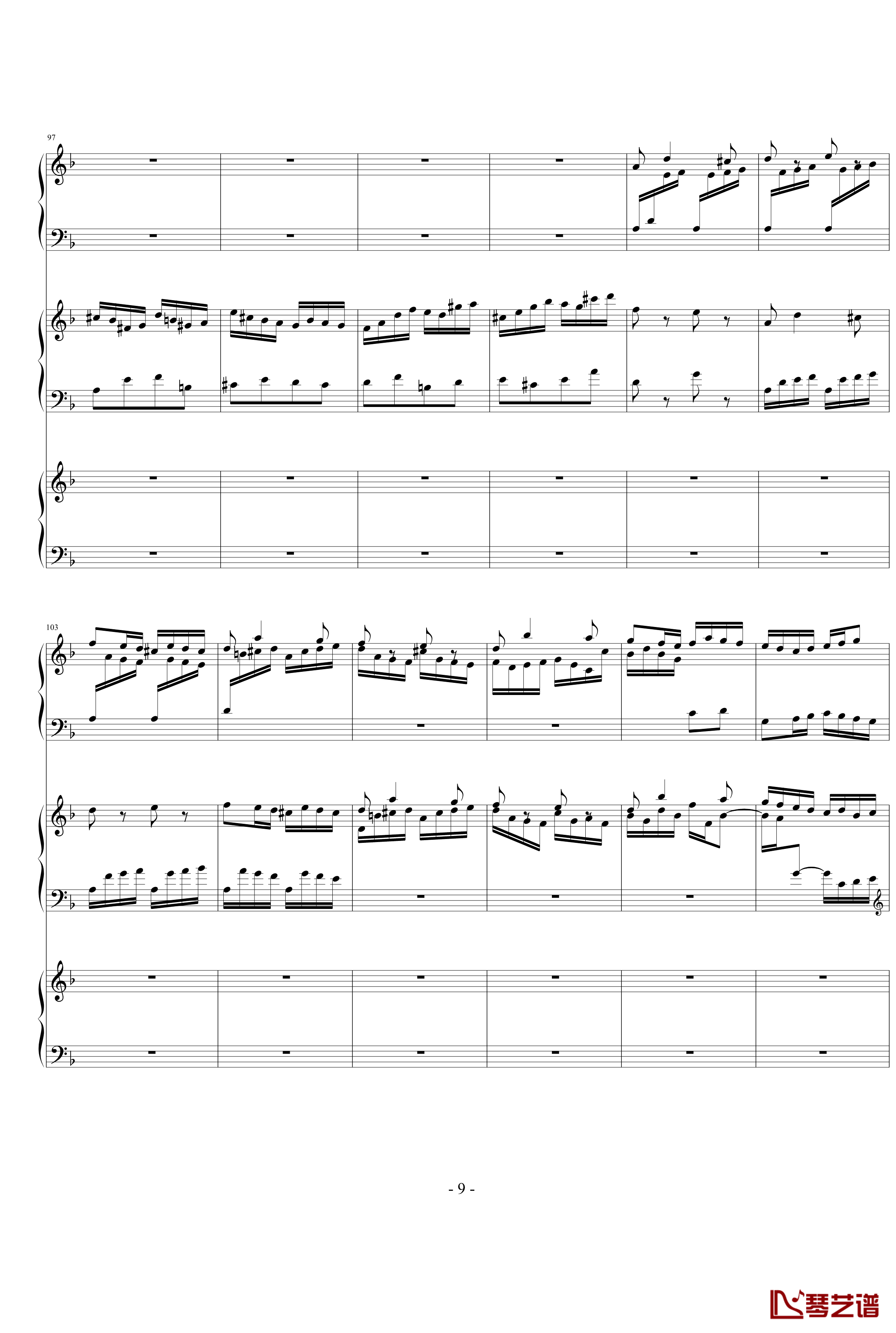 巴赫三键盘协奏曲钢琴谱-钢琴-巴赫-P.E.Bach9