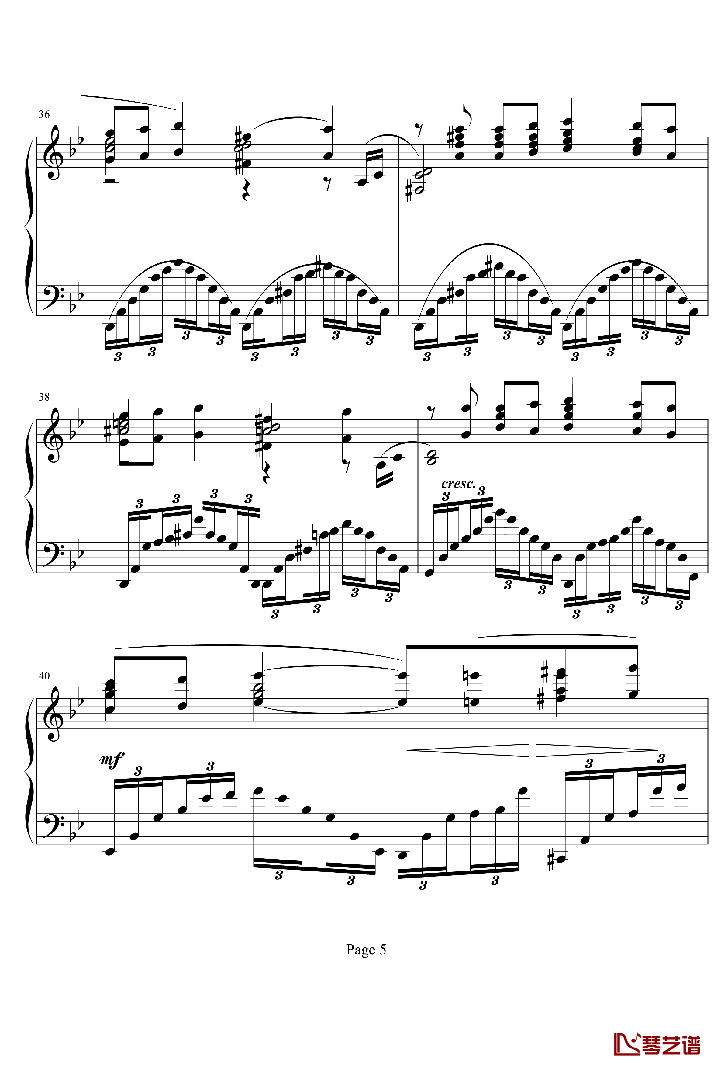  G小调前奏曲.op.23 No.5钢琴谱-拉赫马尼若夫-Rachmaninoff5