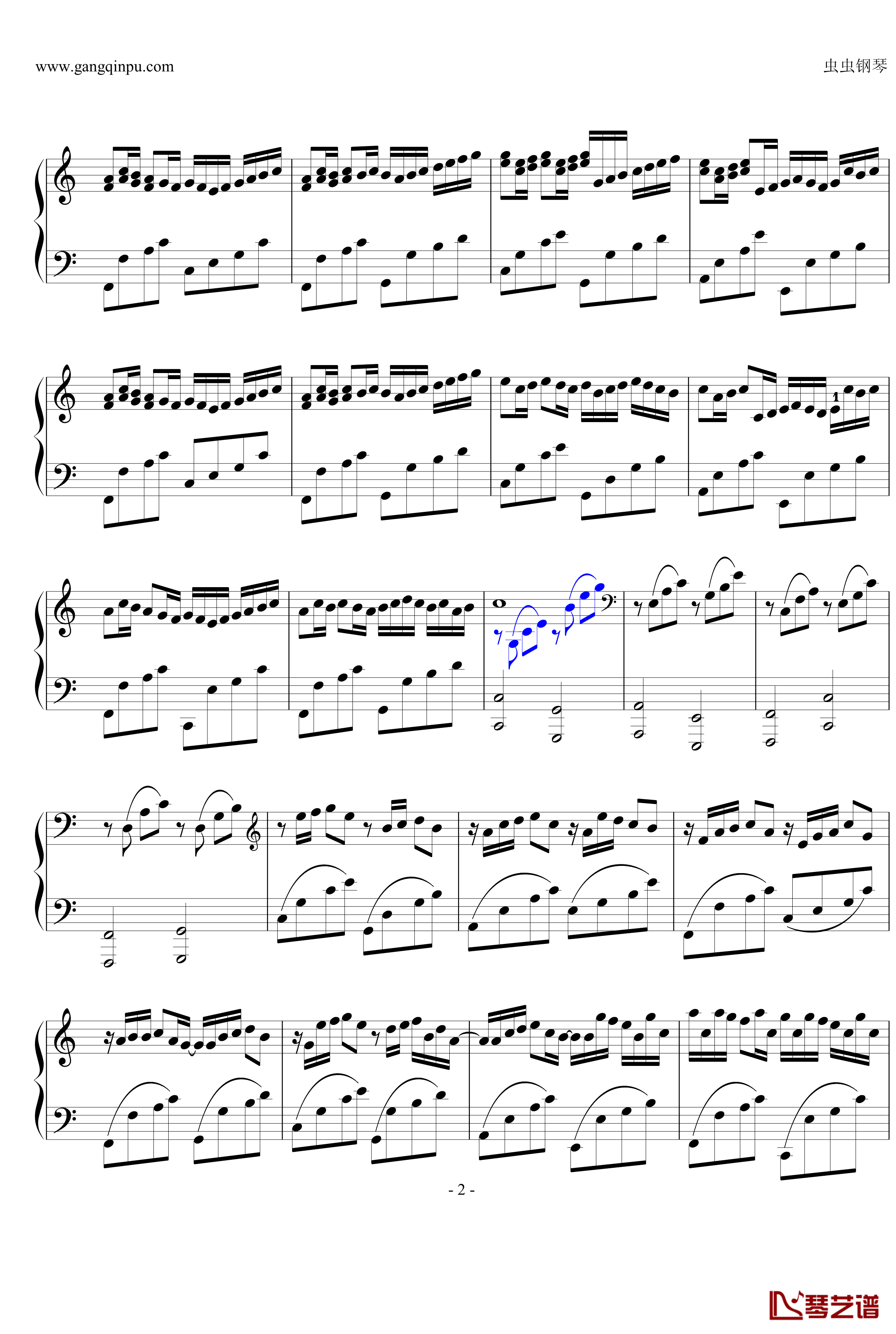 卡农钢琴谱-简化版-George Winston2