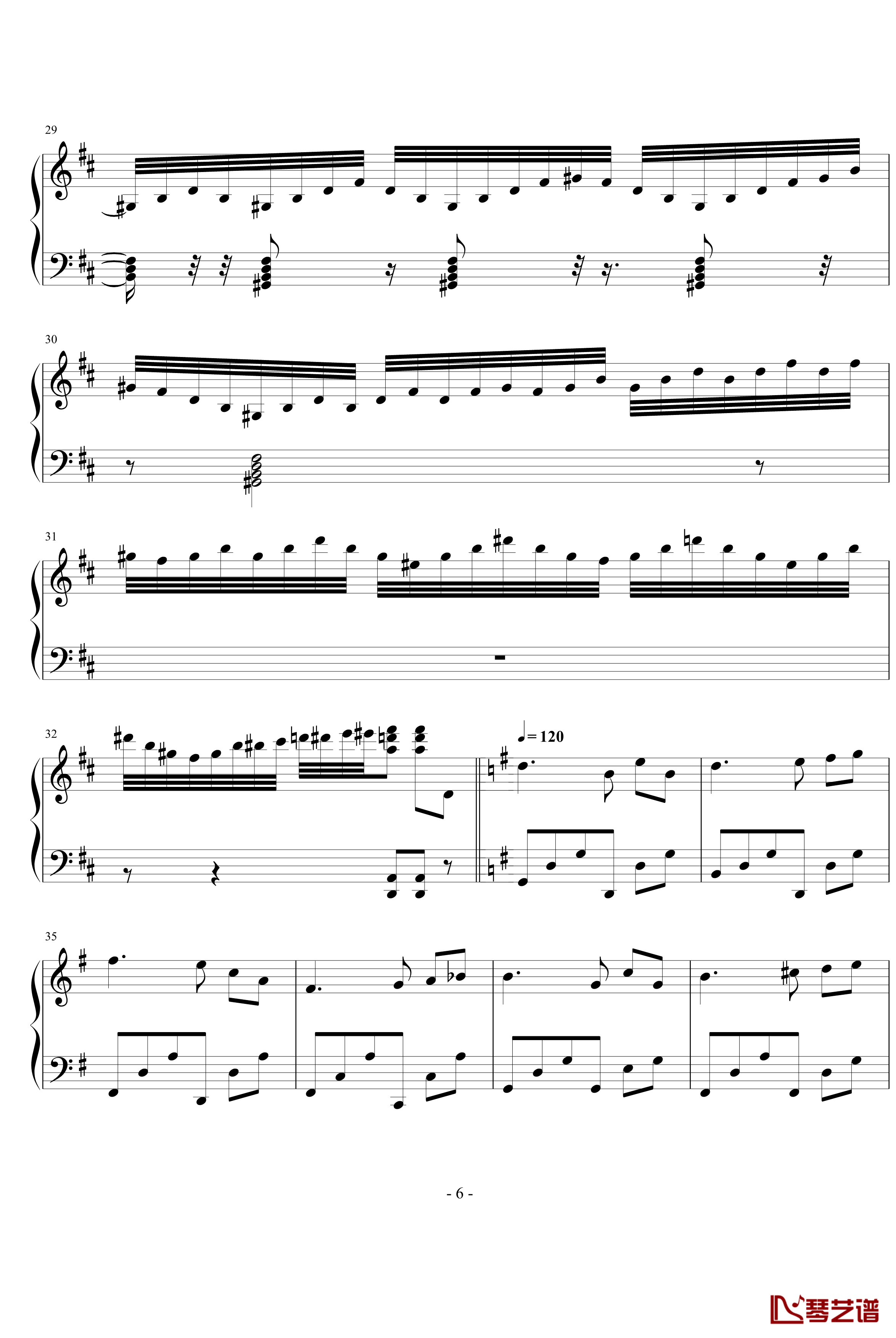 卡门幻想曲钢琴谱-世界名曲6