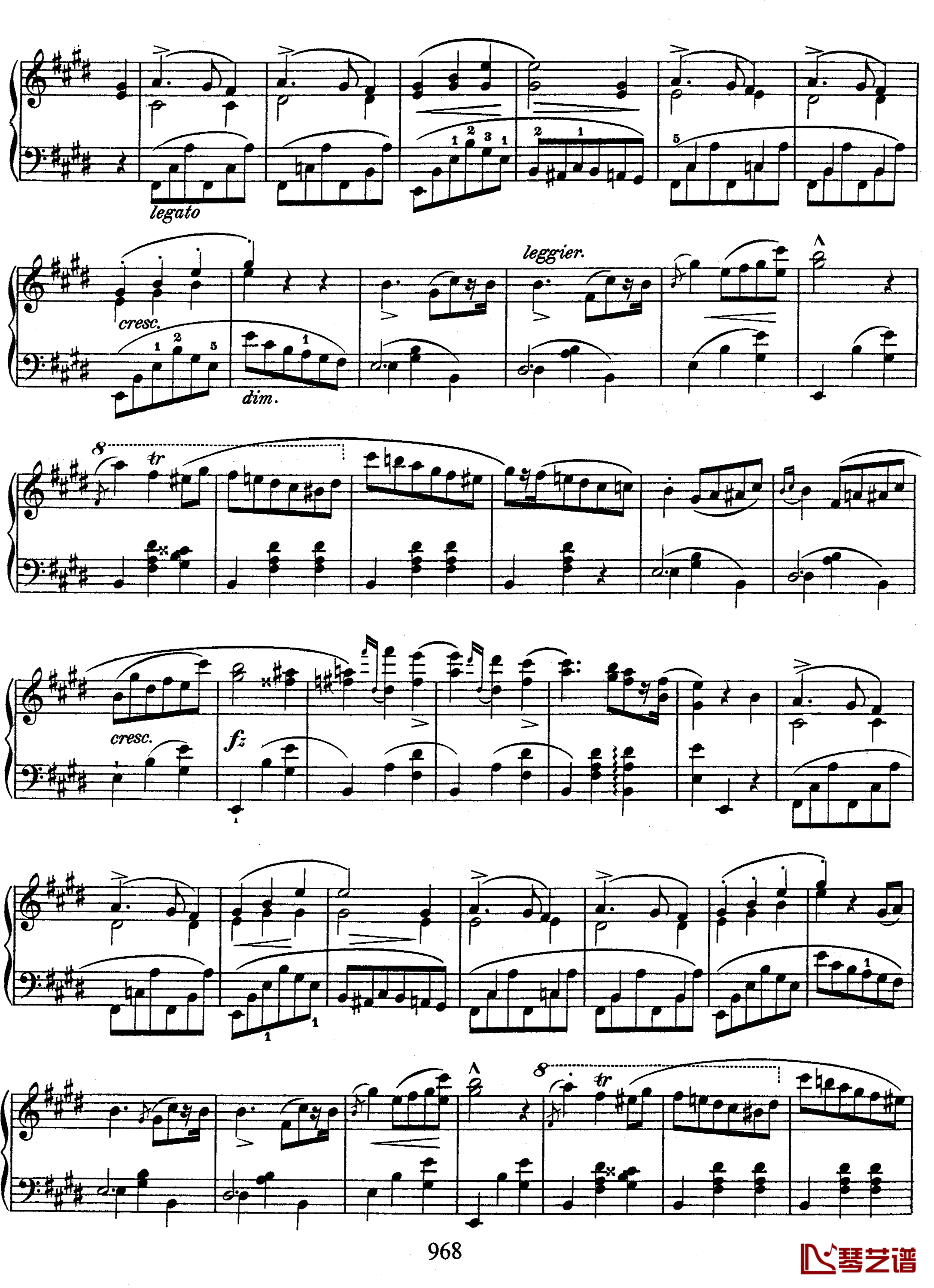 E大调德国歌调变奏曲钢琴谱-肖邦-chopin7