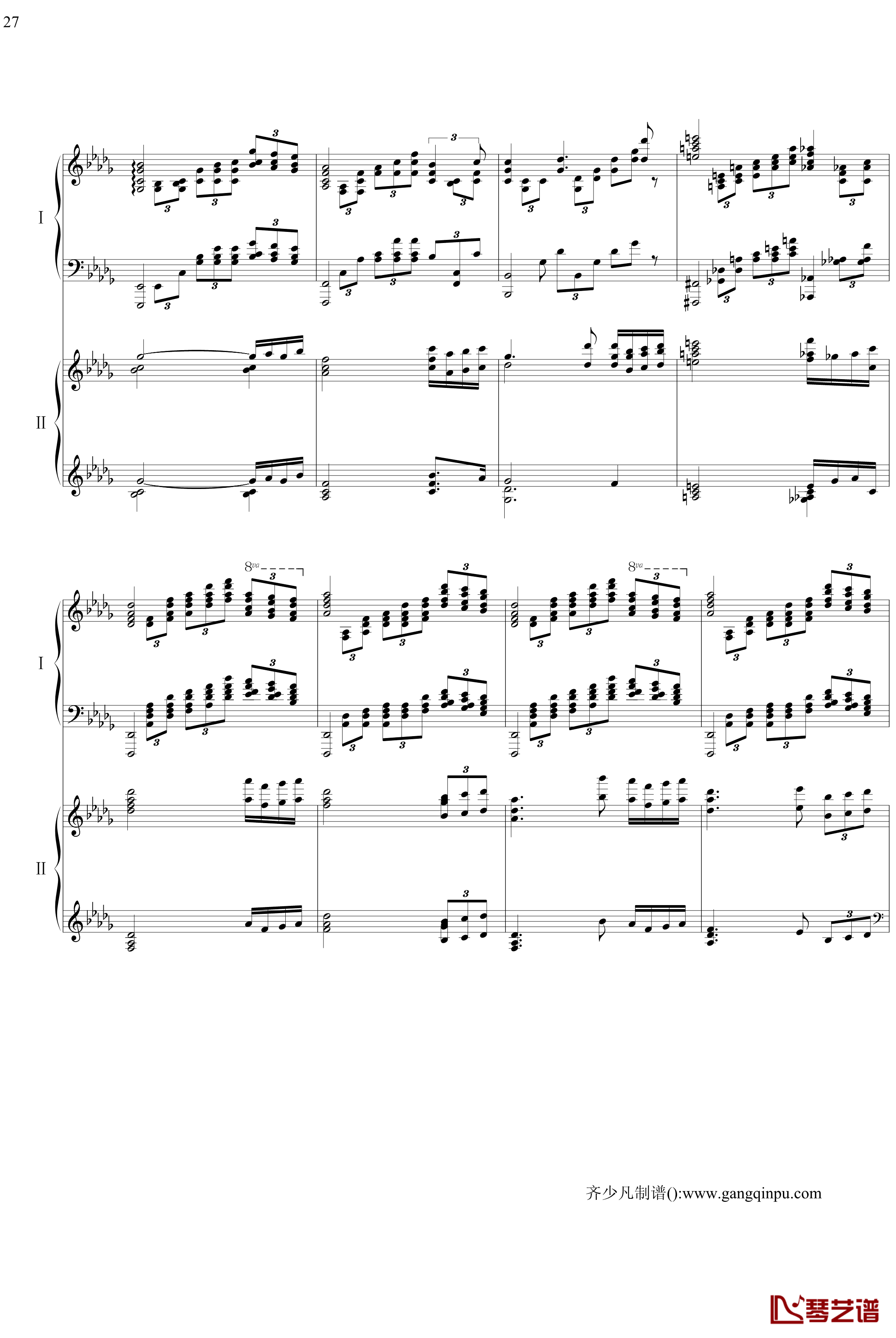 帕格尼尼主题狂想曲钢琴谱-11~18变奏-拉赫马尼若夫27
