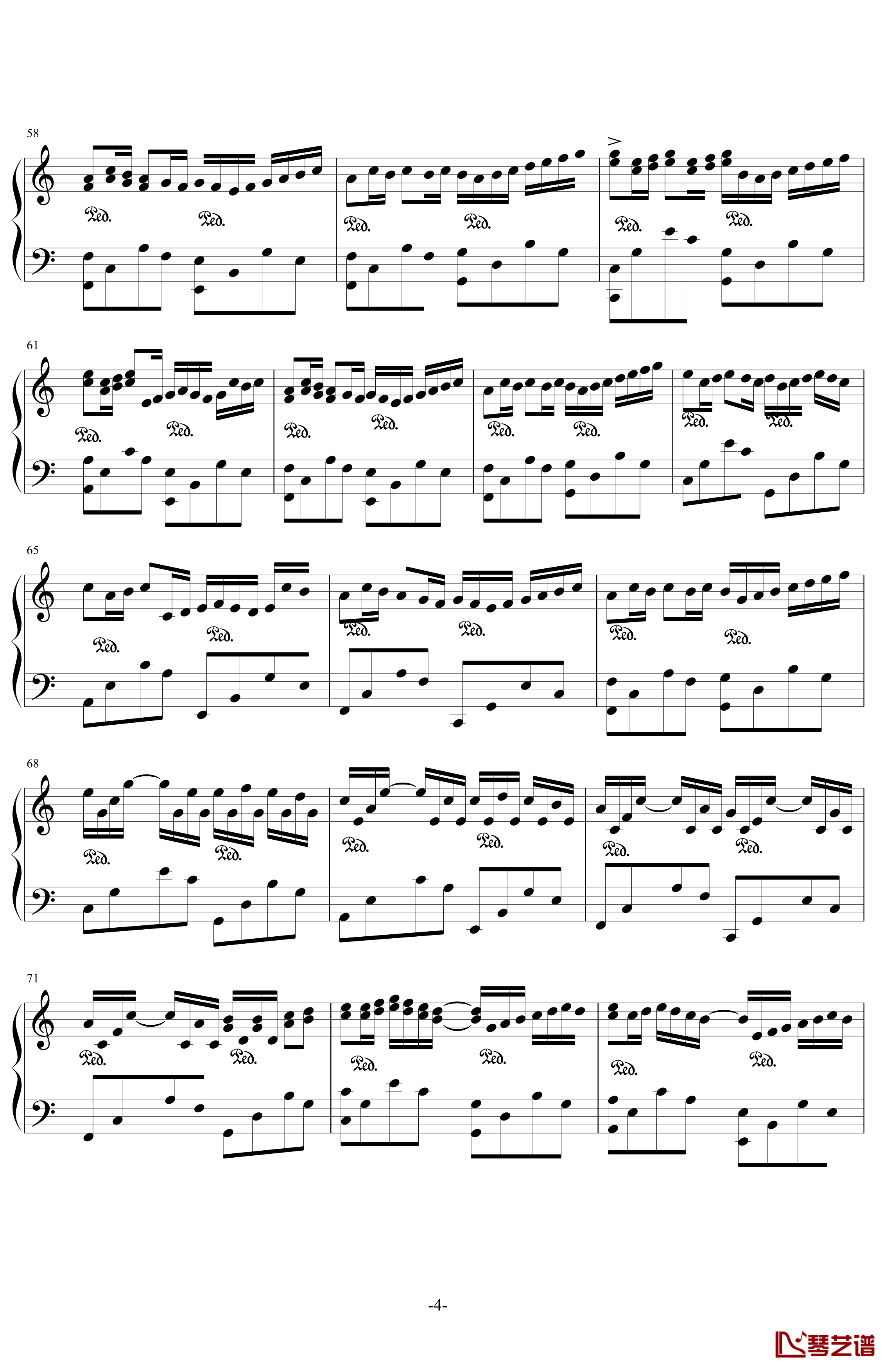 卡农钢琴谱-最有可能超越乔治温斯顿国产版-帕赫贝尔-Pachelbel4