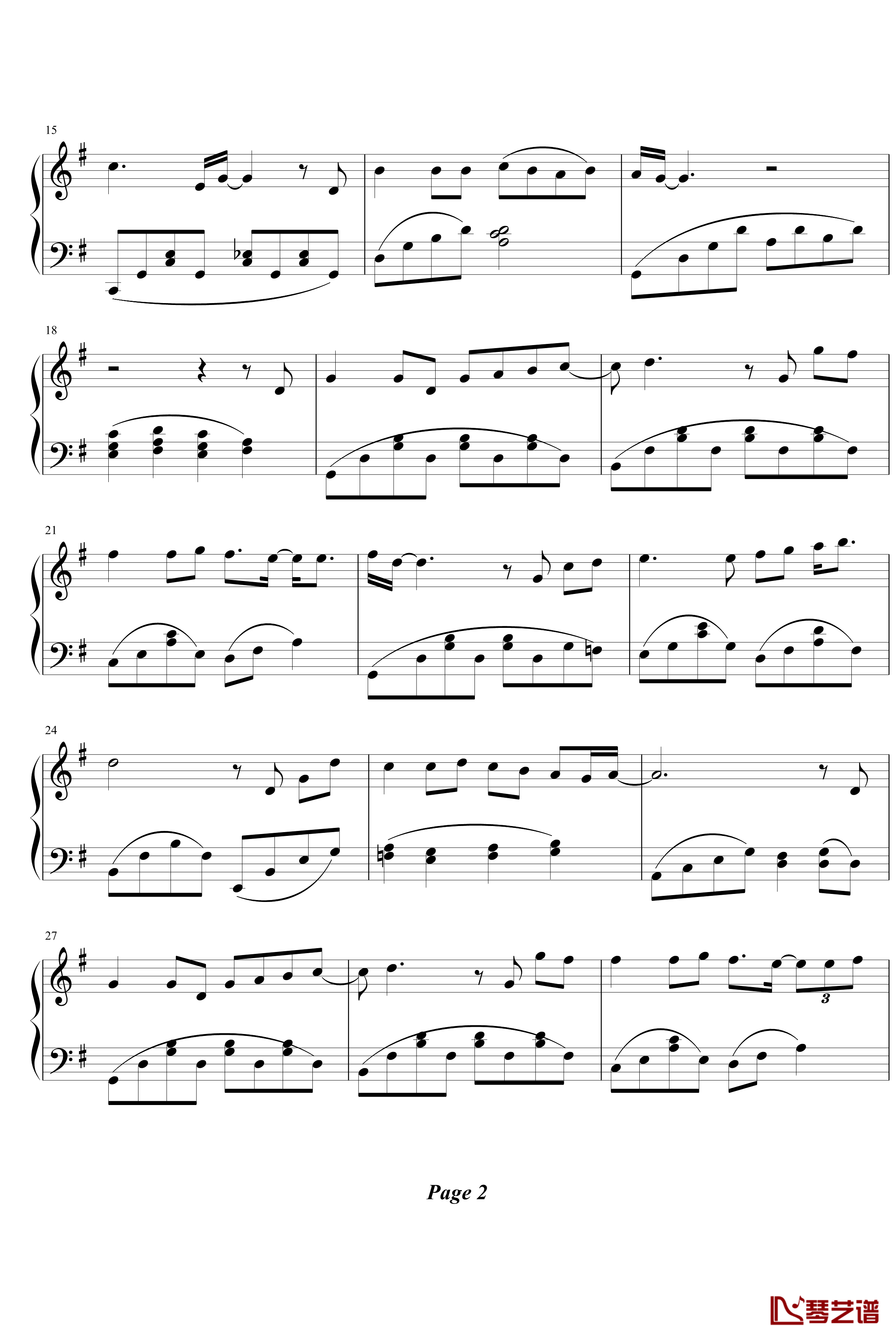 蜗牛钢琴谱-简单版-周杰伦2