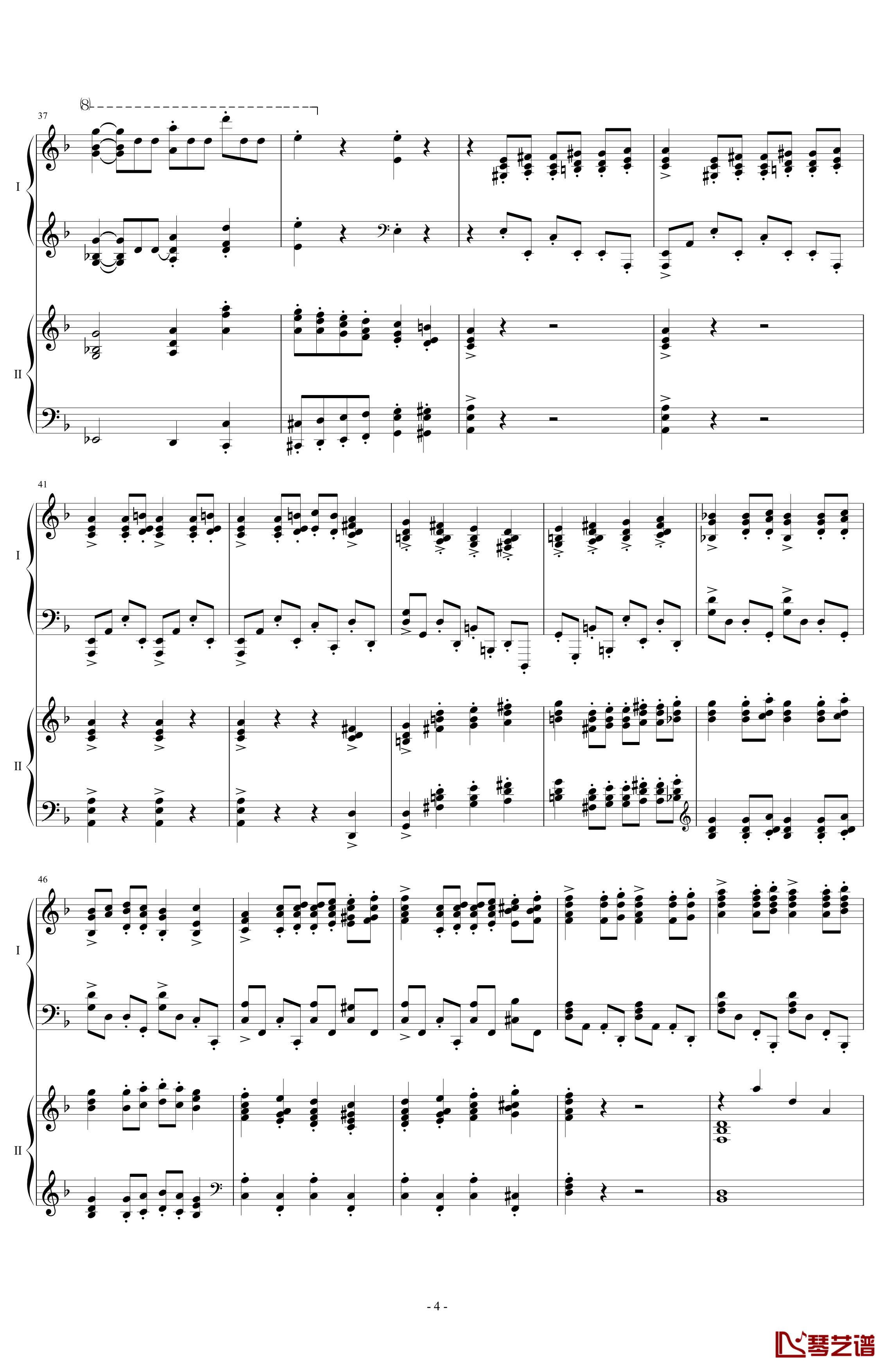 拉三第三乐章41页双钢琴钢琴谱-最难钢琴曲-拉赫马尼若夫4