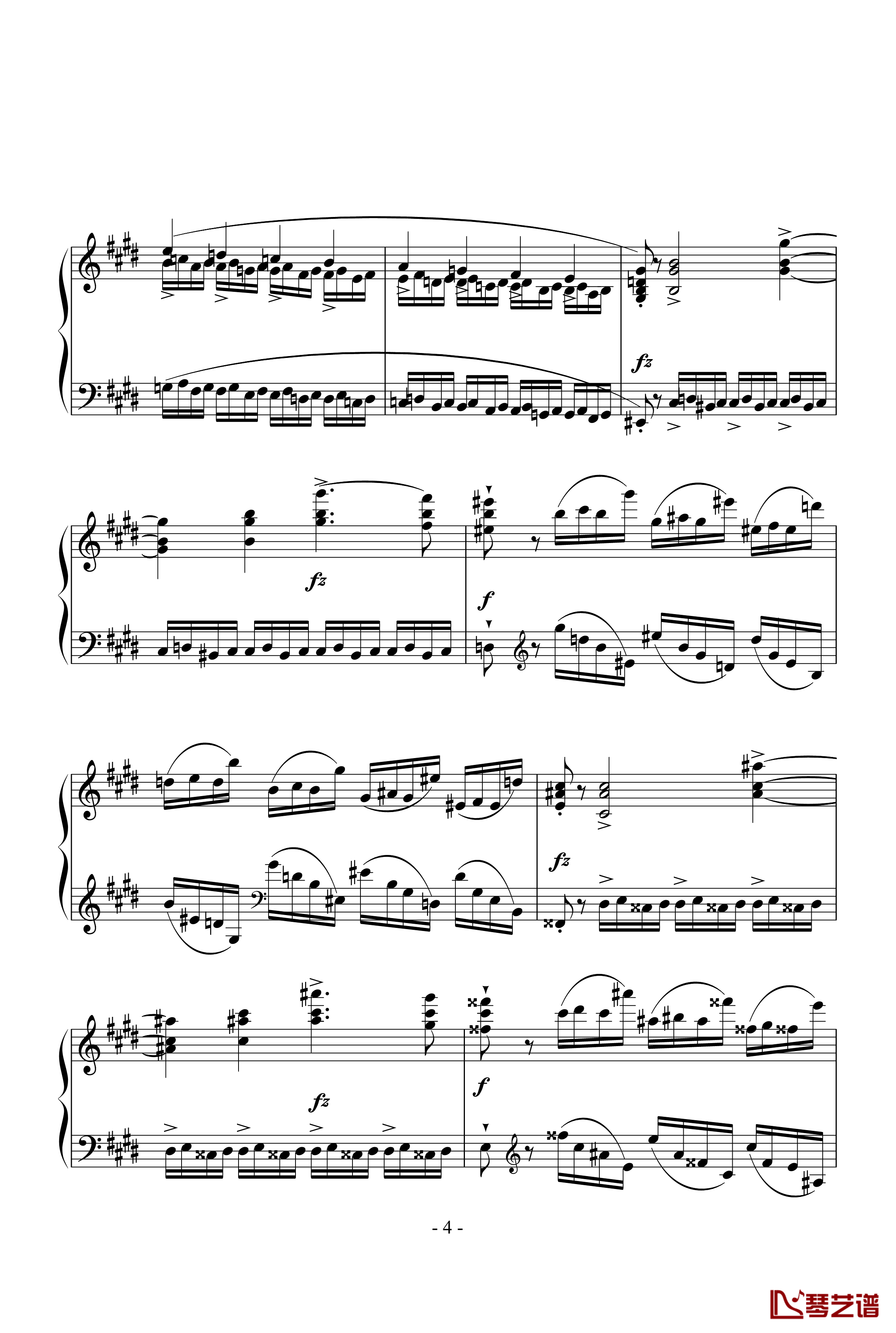 Etude OP.10 NO.4钢琴谱-肖邦练习曲-肖邦-chopin4