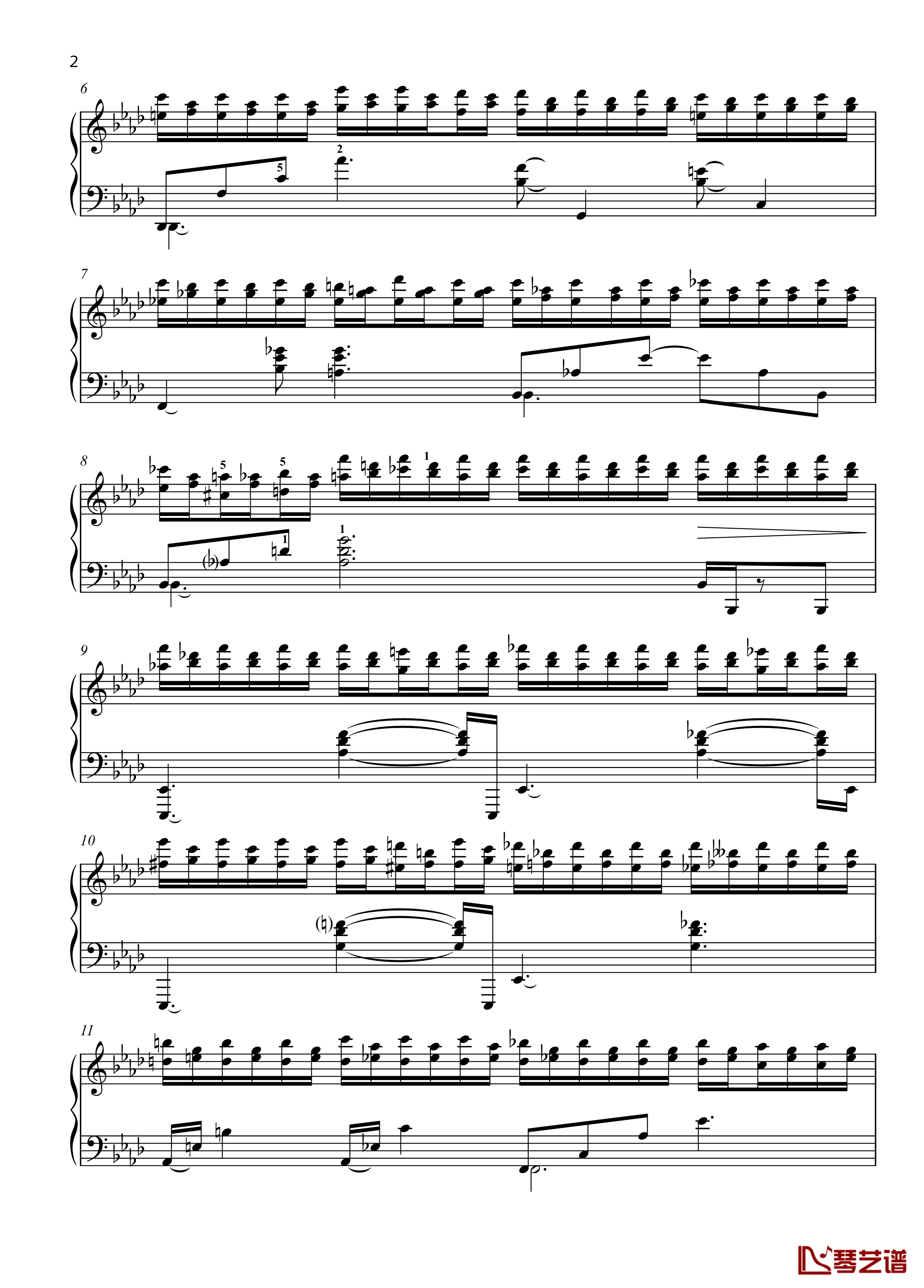 No. 2. Dream. Moderato钢琴谱-带指法- 八首音乐会练习曲 Eight Concert ?tudes Op 40 -爵士-尼古拉·凯帕斯汀2