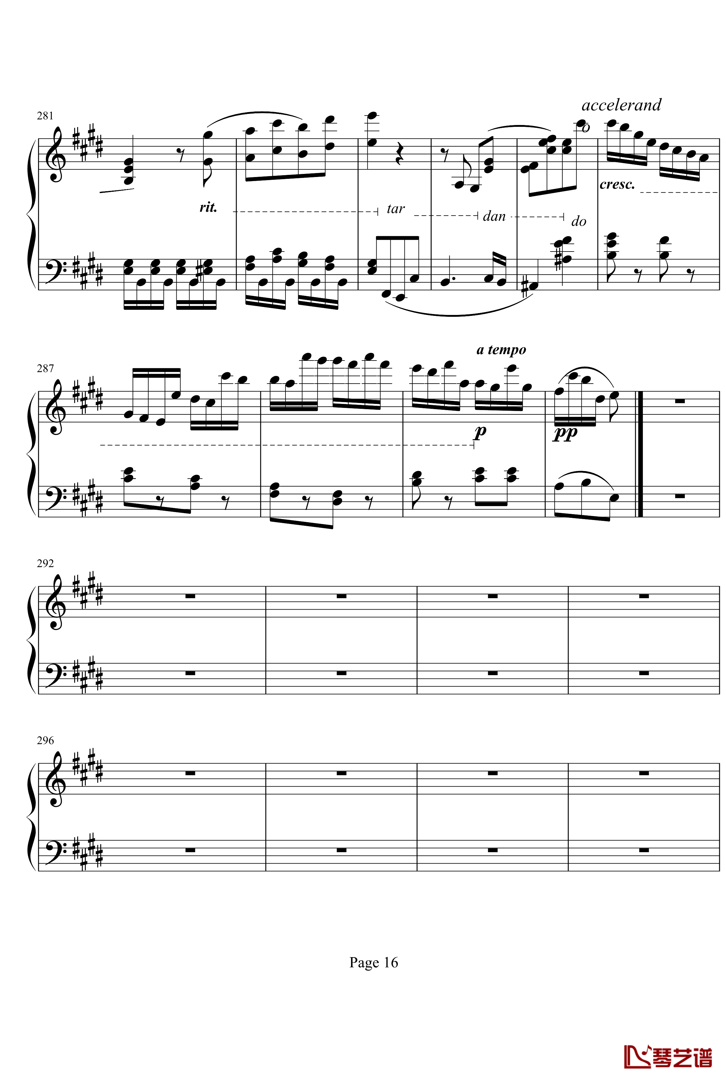 贝多芬第27钢琴奏鸣曲第二乐章钢琴谱-贝多芬16