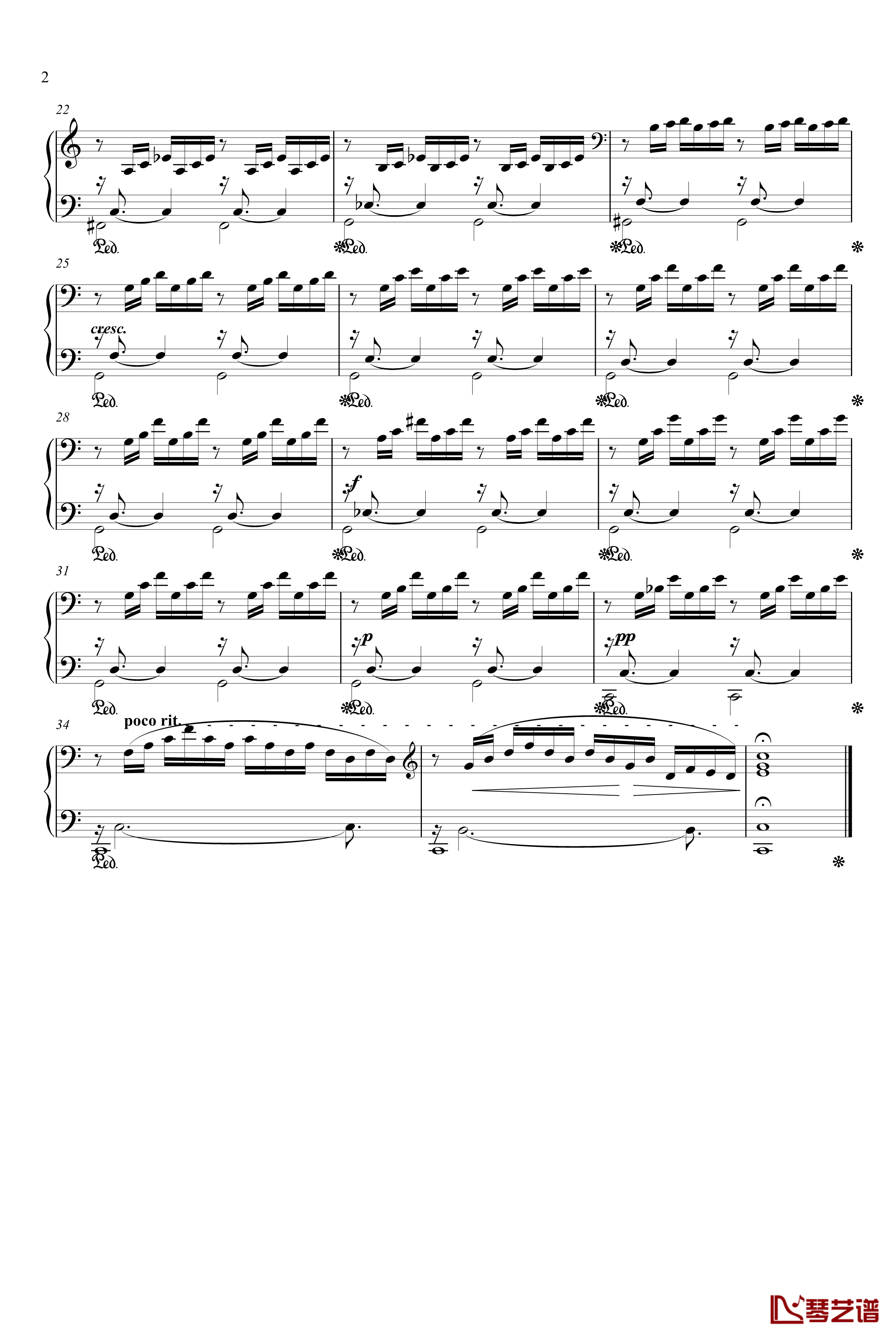 小前奏曲钢琴谱-巴赫2