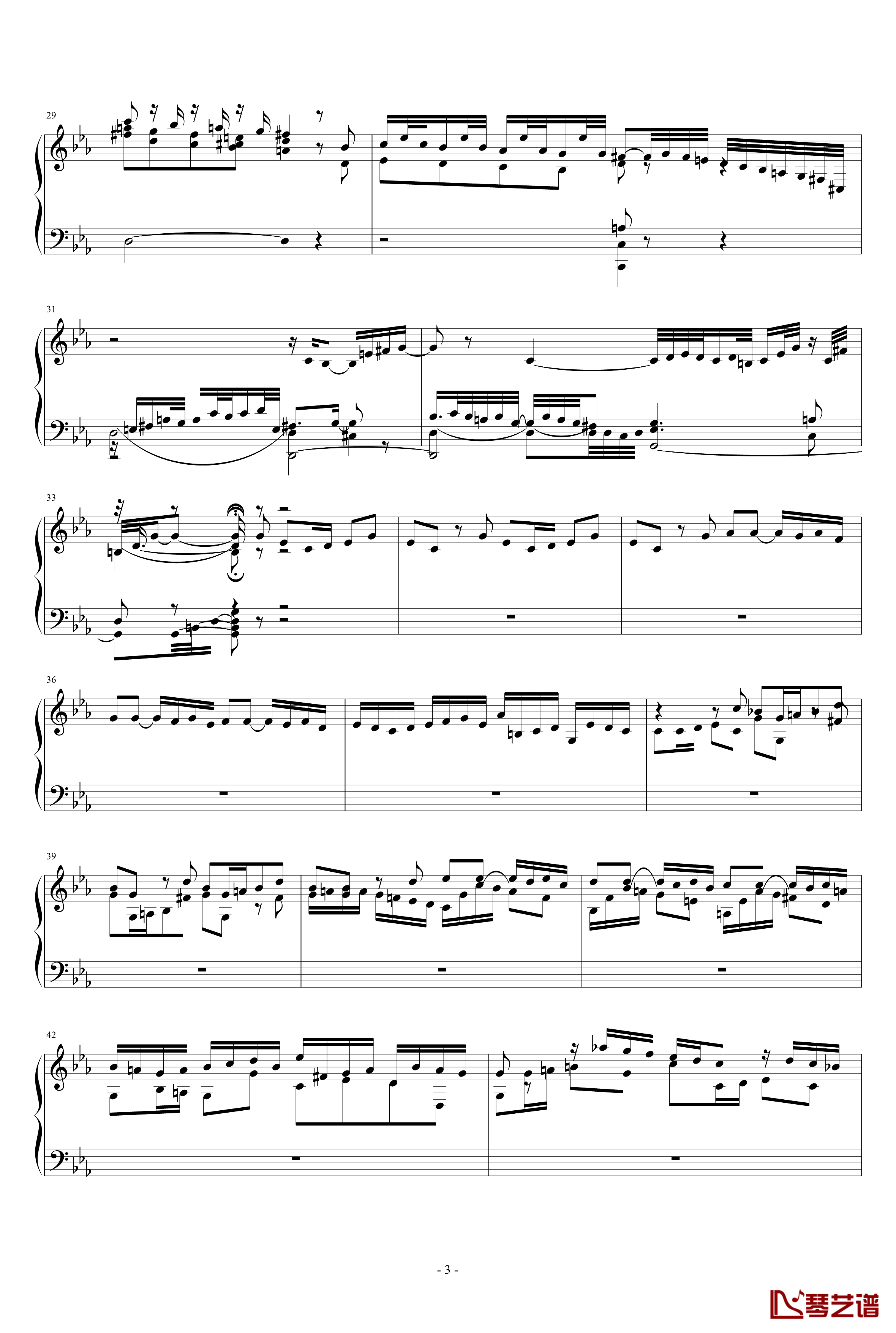 C小调托卡塔BWV911钢琴谱-雅克·奥芬巴赫3