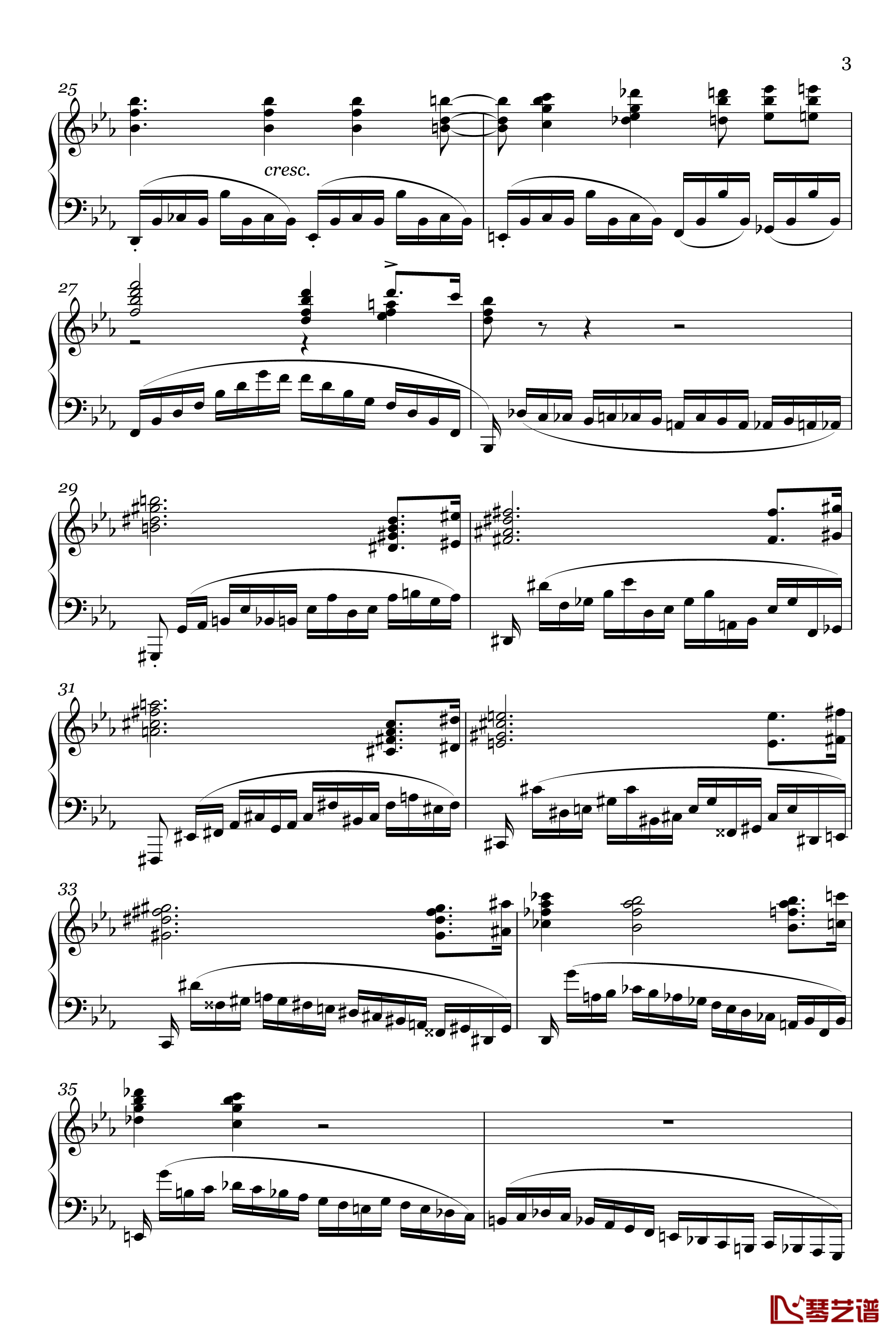 革命练习曲Op.10, No.12钢琴谱-肖邦-chopin3