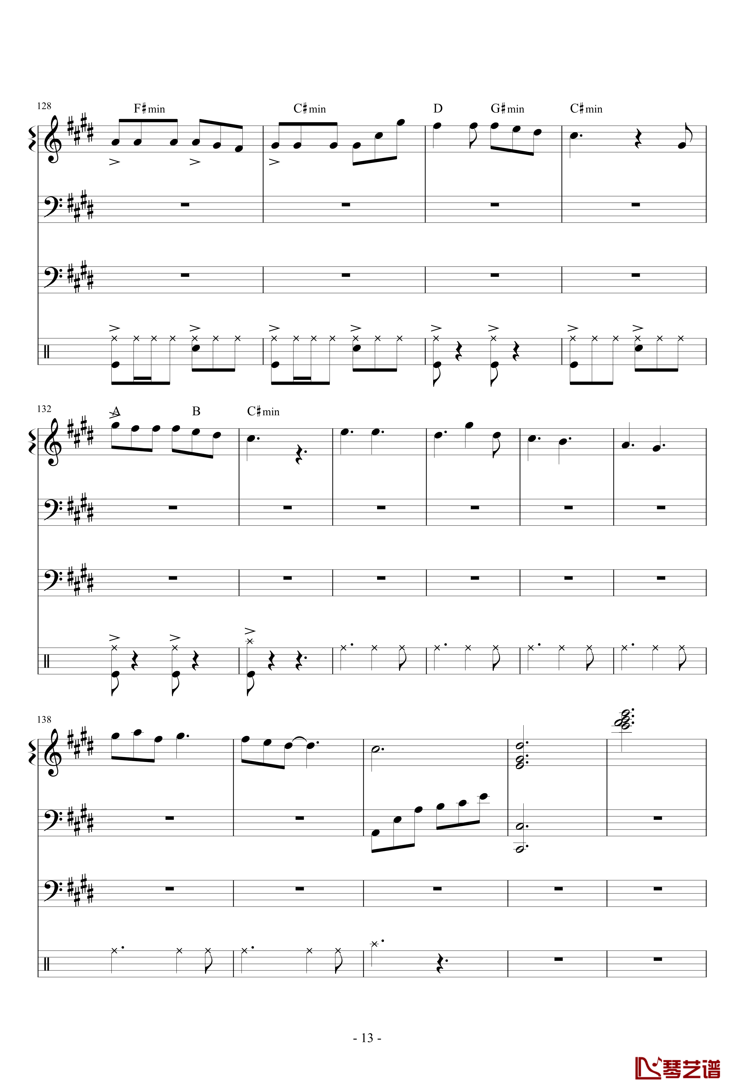 三生三世钢琴谱 最原版-张杰13