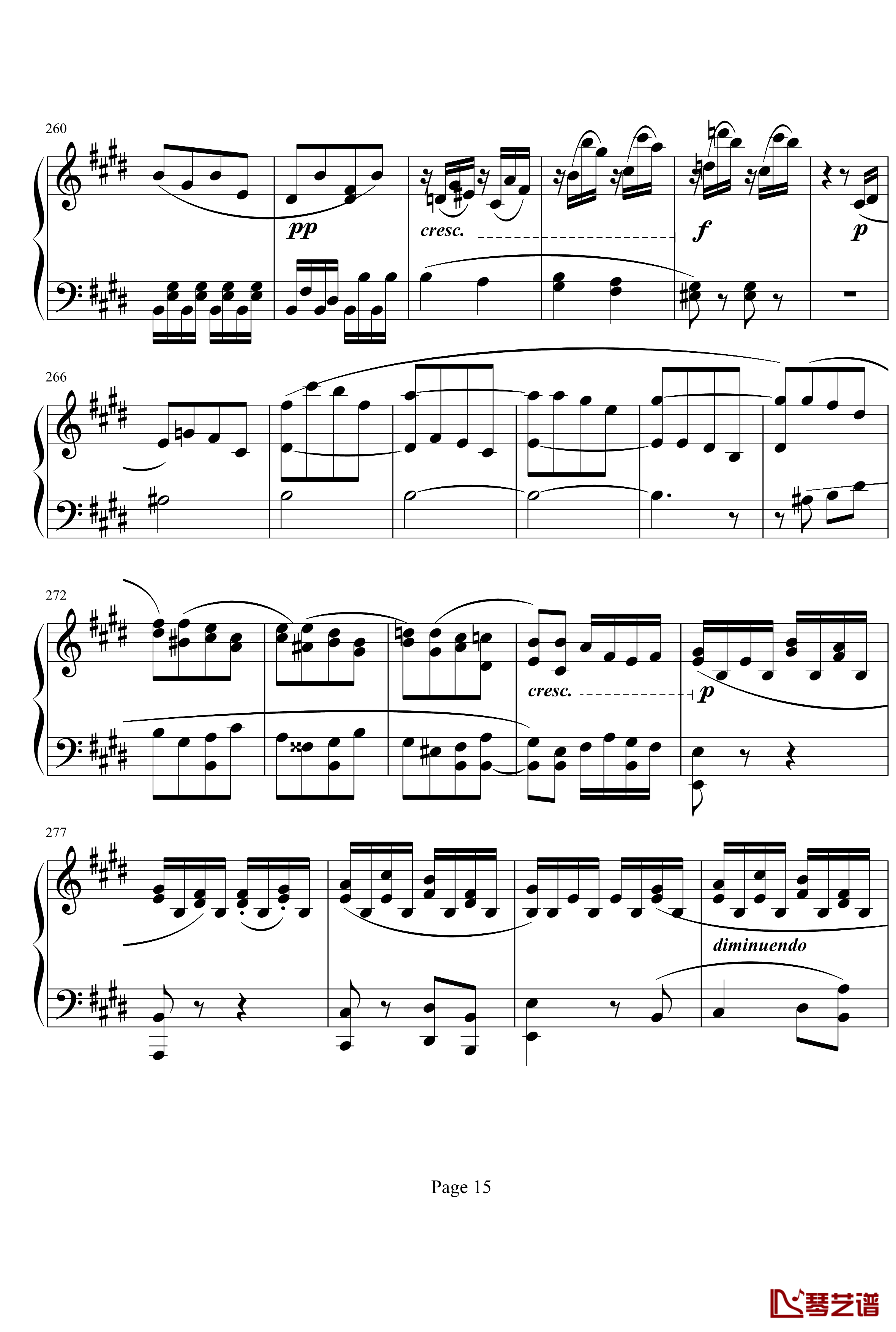 贝多芬第27钢琴奏鸣曲第二乐章钢琴谱-贝多芬15