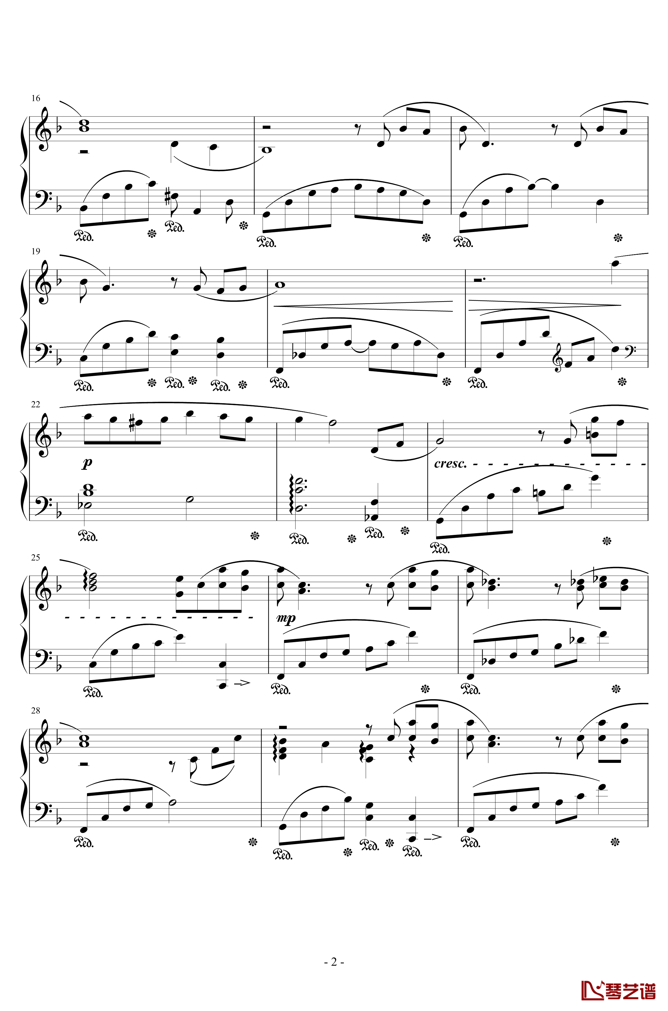 最终幻想7蒂法主题曲钢琴谱-ティファのテーマ-植松伸夫2