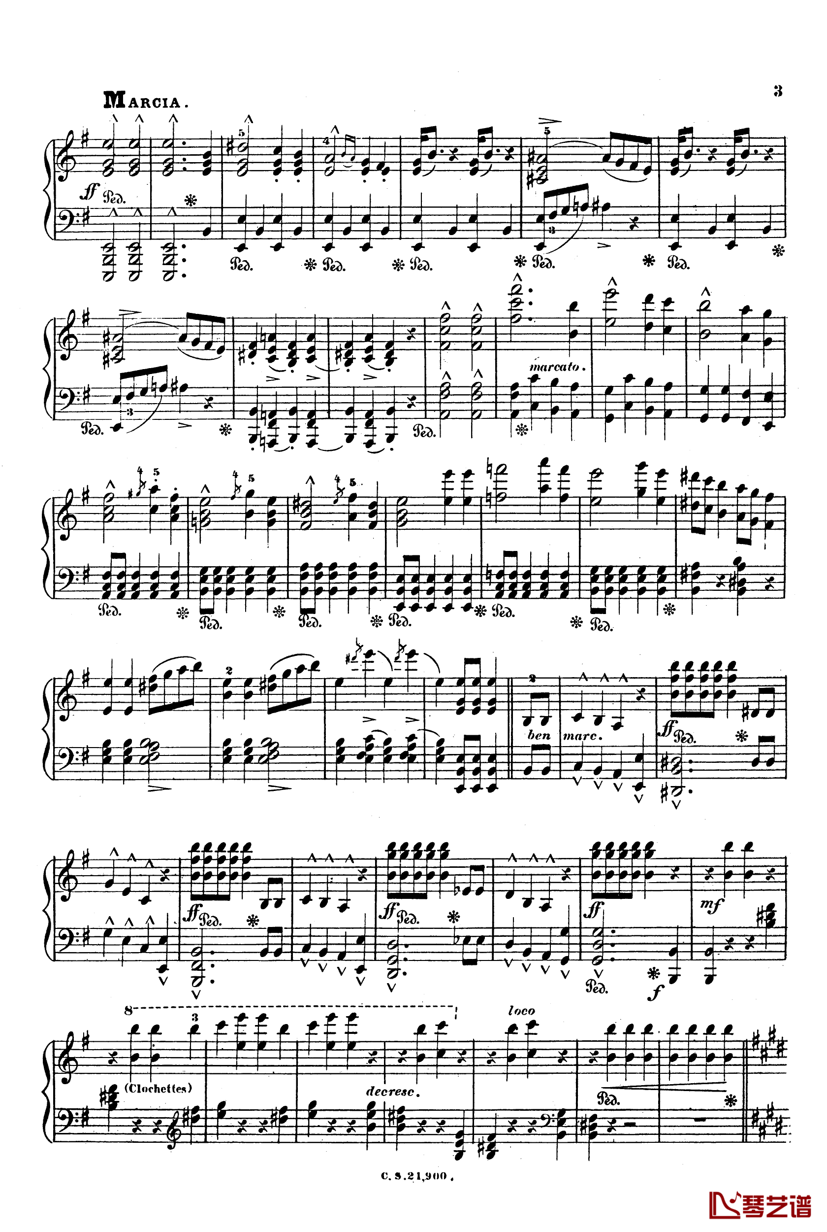 埃及进行曲 Op.335钢琴谱-约翰·斯特劳斯3
