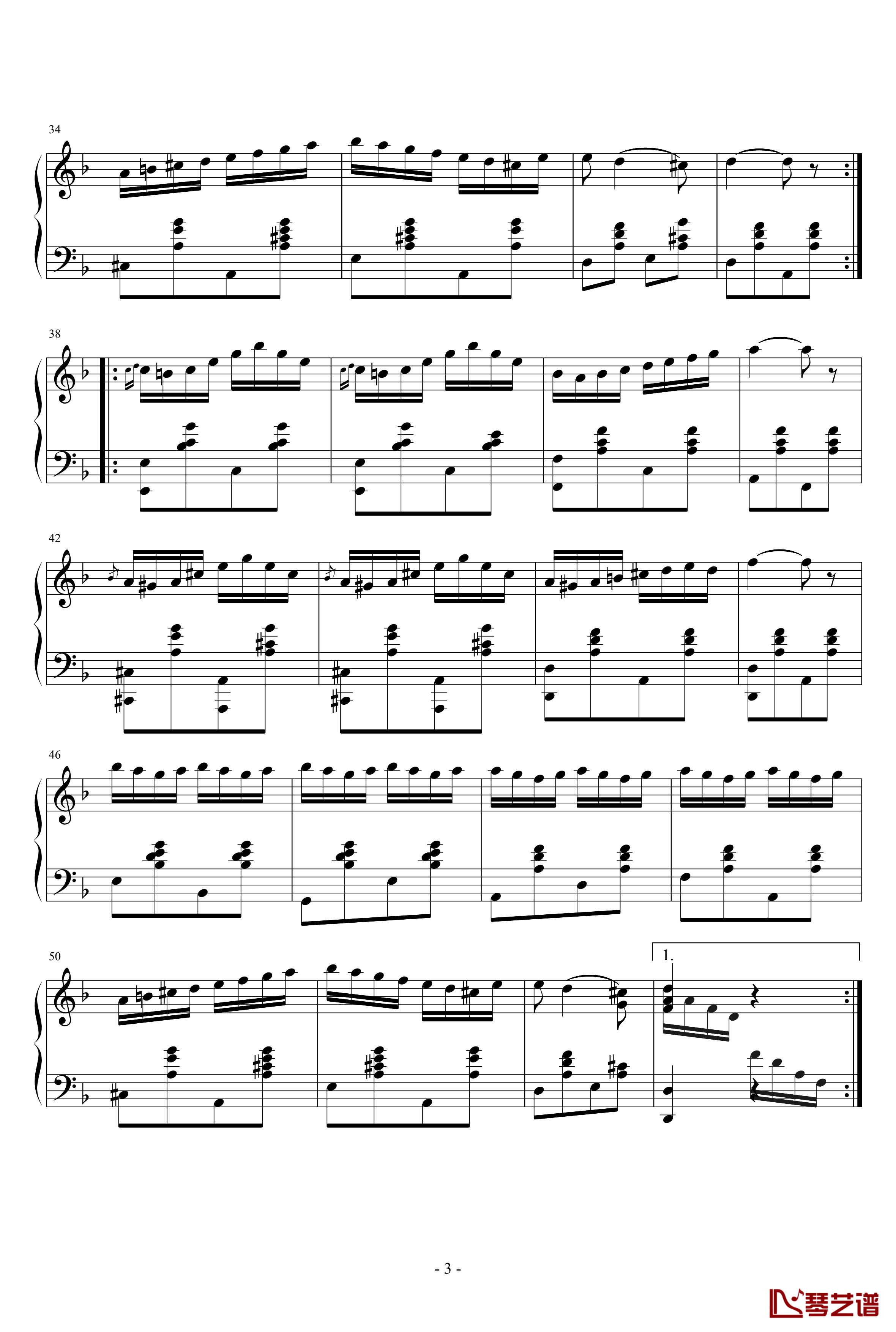 查尔达什舞曲钢琴谱-钢琴版-蒙蒂3