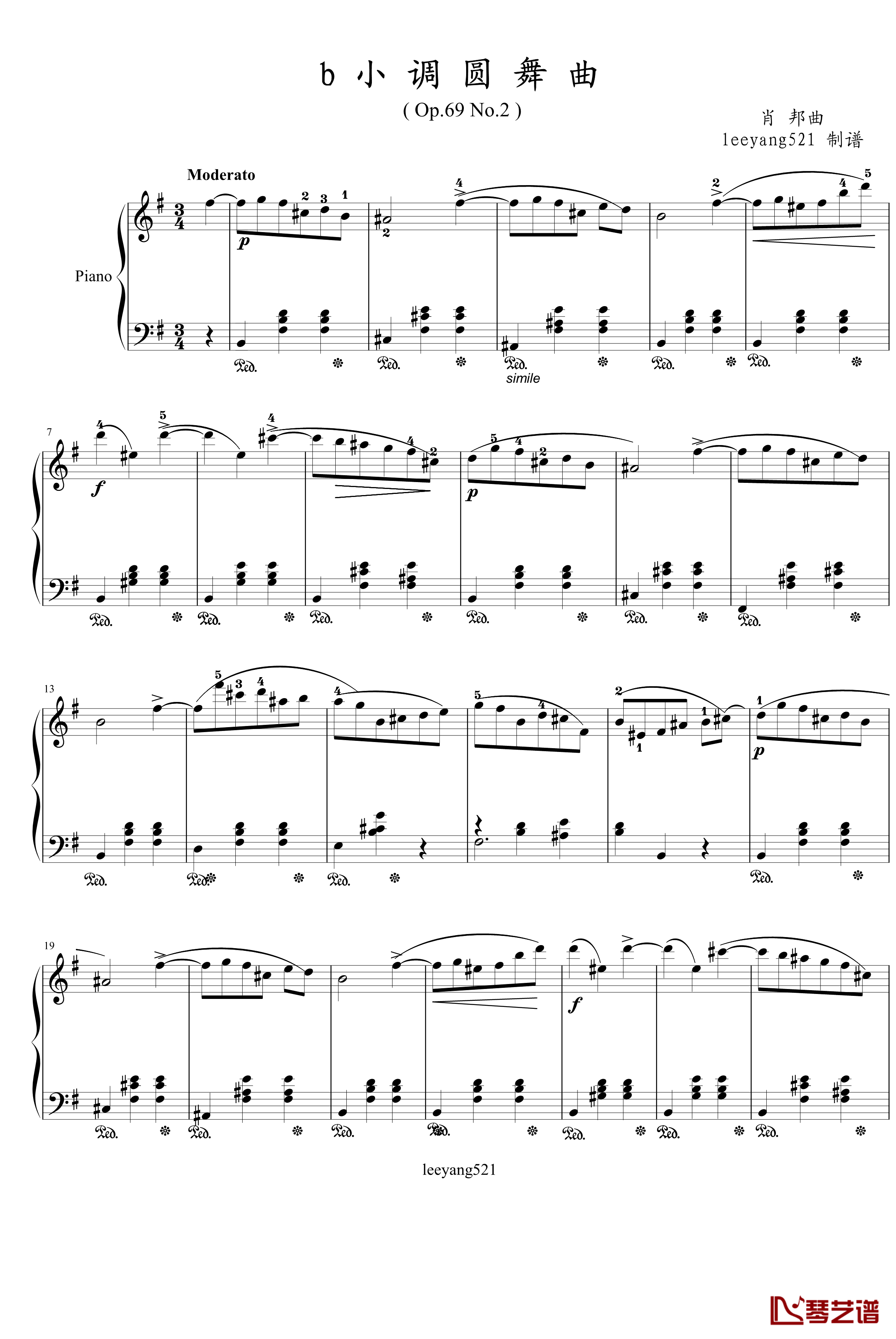 圆舞曲Op.69 No.2钢琴谱-肖邦-chopin1