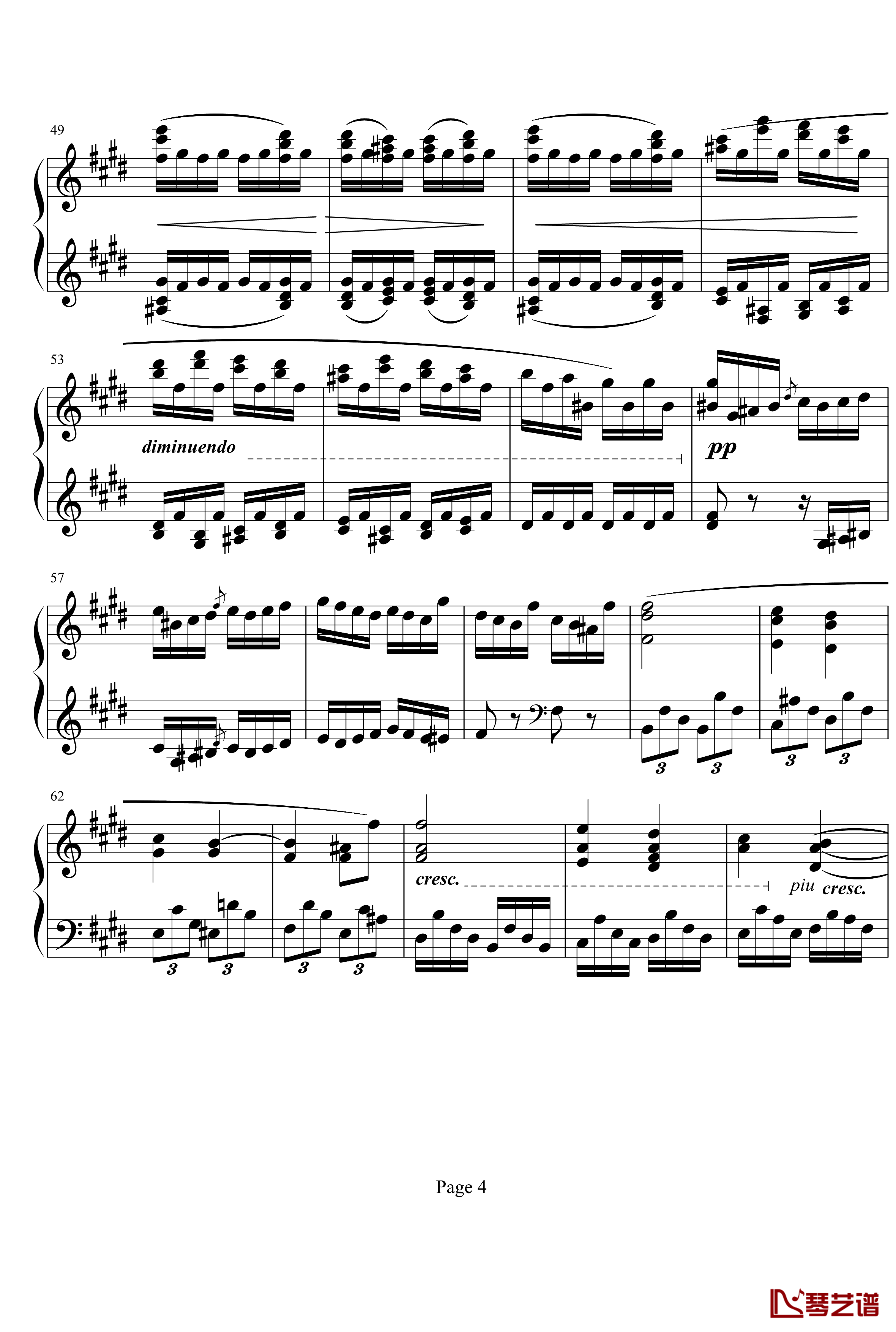 贝多芬第27钢琴奏鸣曲第二乐章钢琴谱-贝多芬4