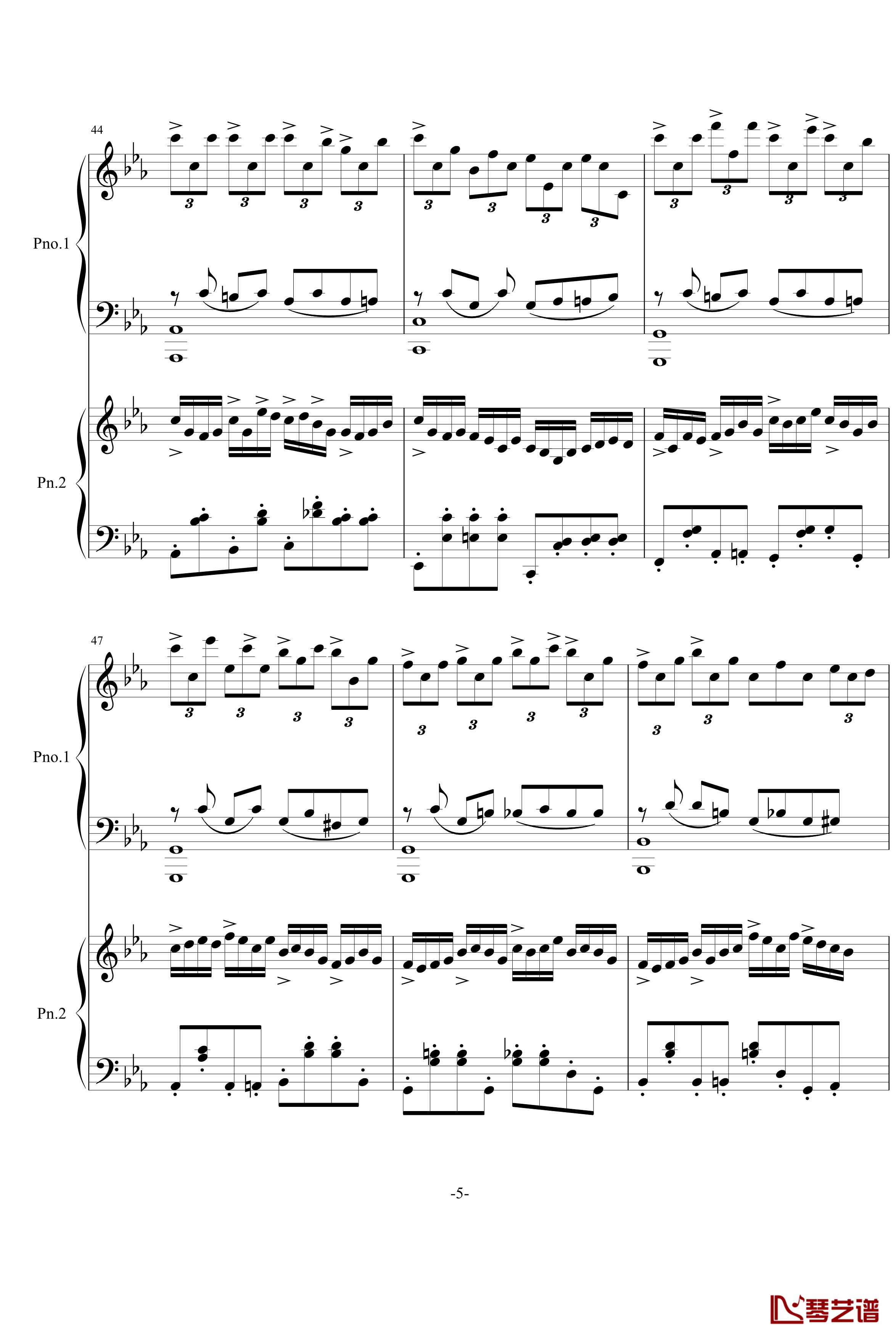 四季歌钢琴谱-双钢琴-苏婷5