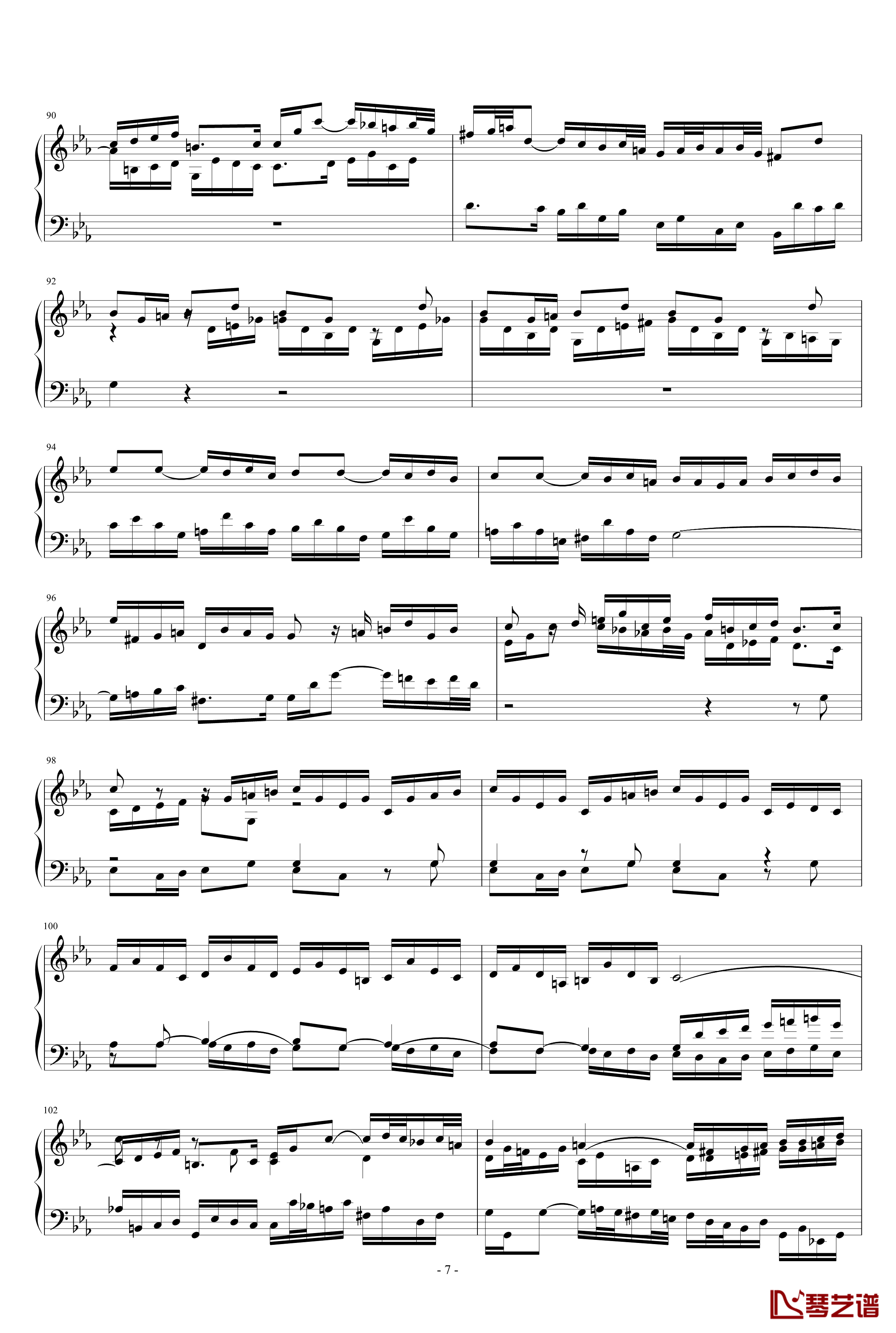 C小调托卡塔BWV911钢琴谱-雅克·奥芬巴赫7