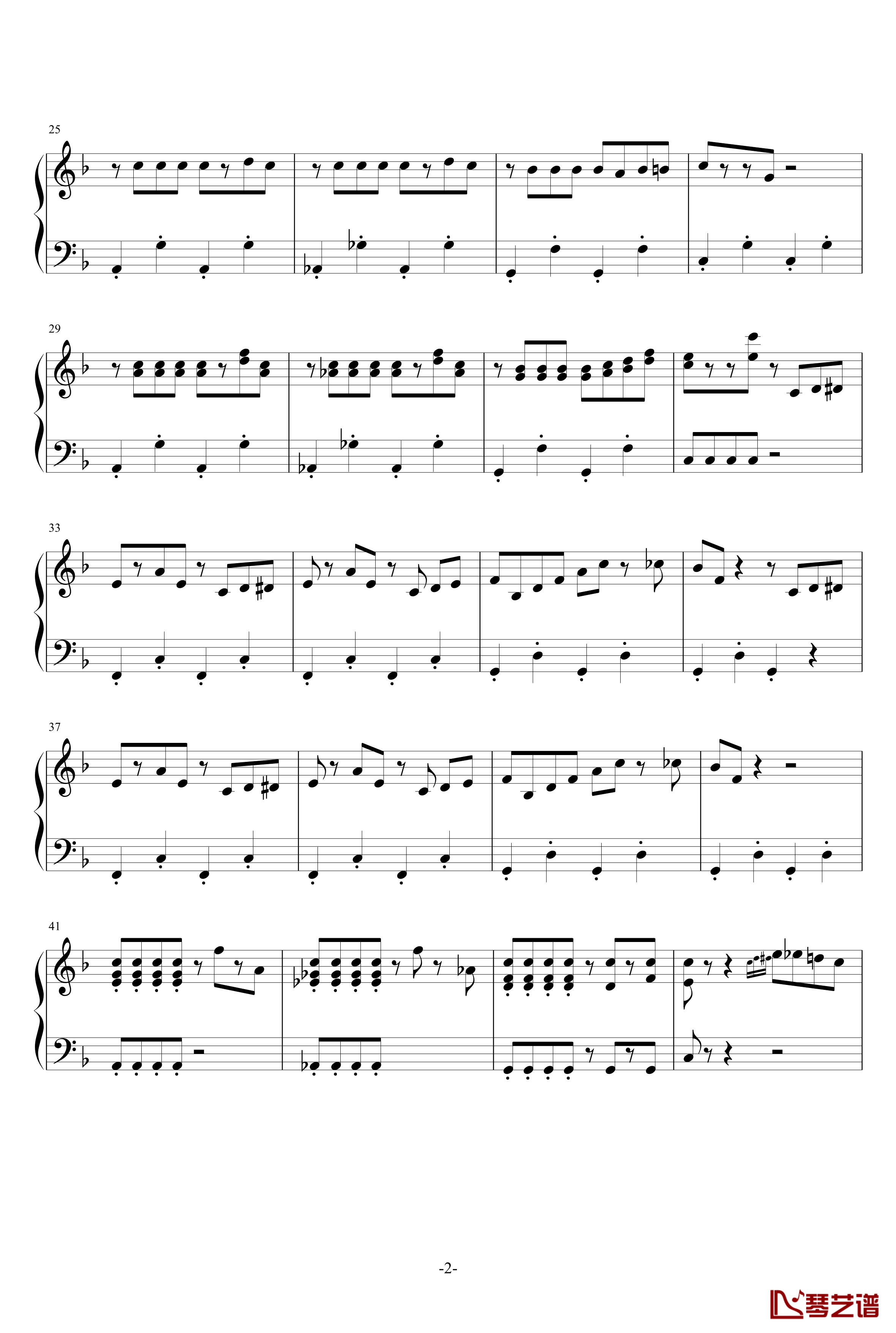 幸运星BGM钢琴谱-欢乐-幸运星2